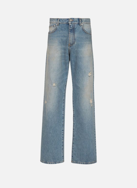 Jean loose en denim blue wash Bleu by BALMAIN BALMAIN Jean loose en denim blue wash Bleu