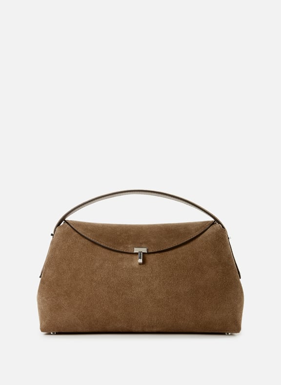 Suede leather T-lock bag Brown by TOTEME TOTEME Suede leather T-lock bag Brown