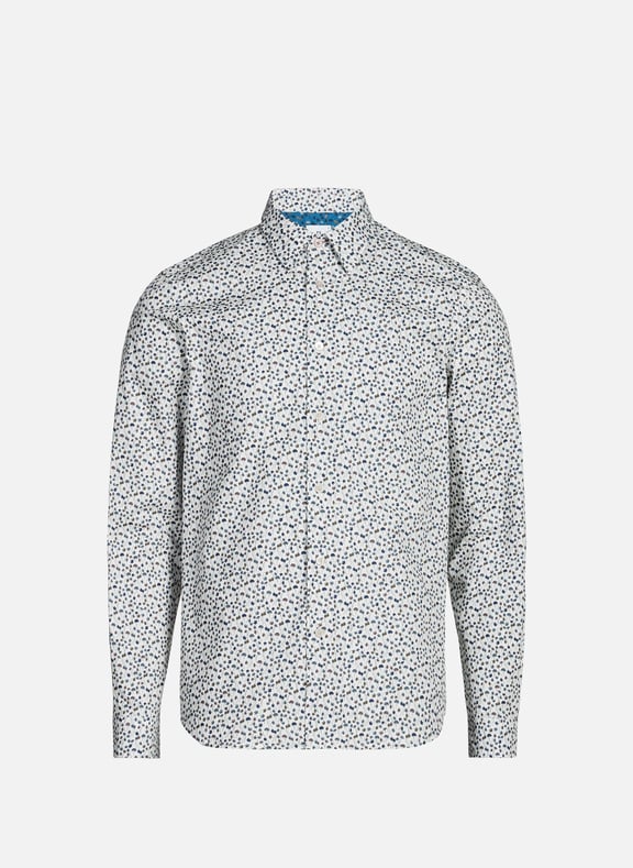 Chemise imprimée en coton mélangé Blanc by PAUL SMITH PAUL SMITH Chemise imprimée en coton mélangé Blanc