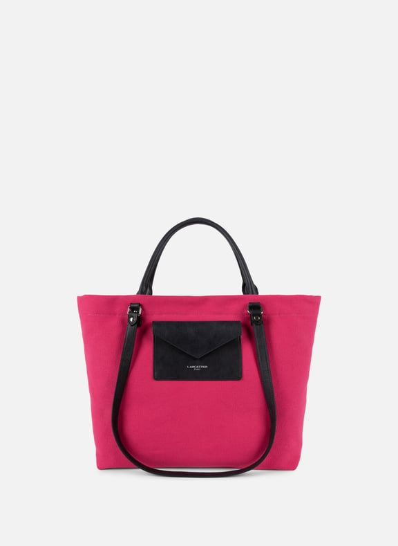 Très grand sac cabas épaule - canvas conscious Rose by LANCASTER LANCASTER Très grand sac cabas épaule - canvas conscious Rose