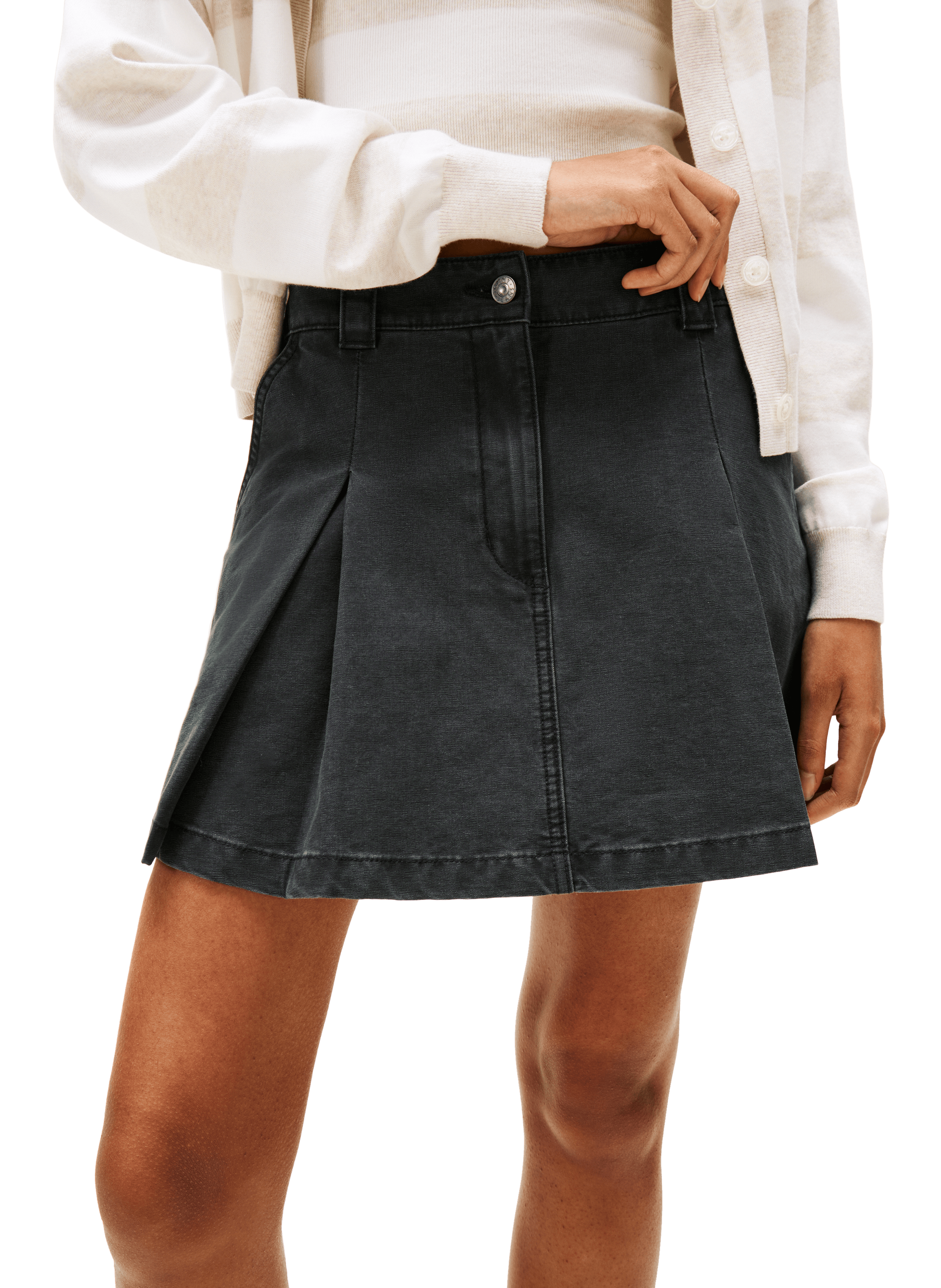 Flared denim skirt TOMMY HILFIGER Black