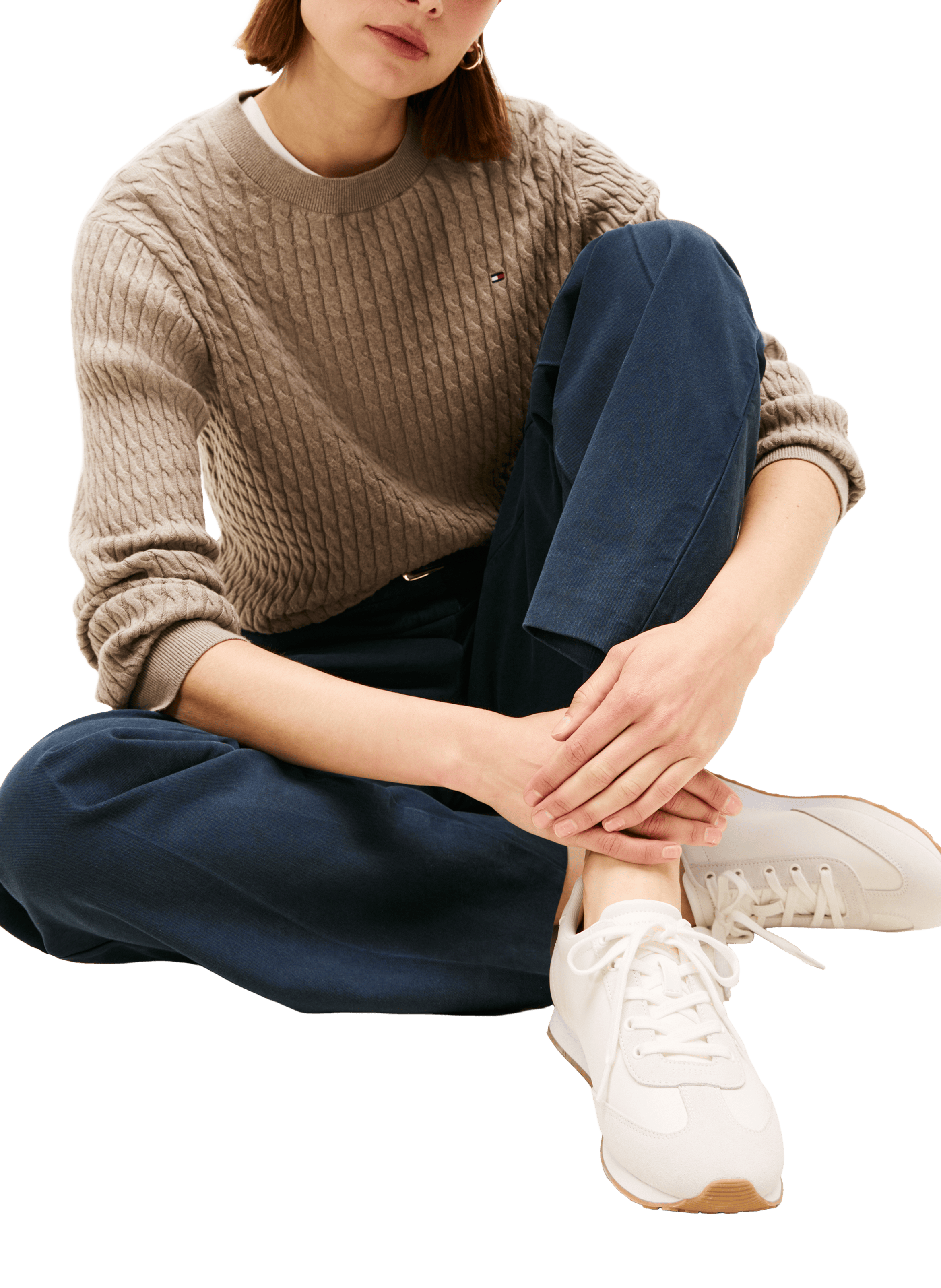 Baskets en cuir à logo TOMMY HILFIGER Beige