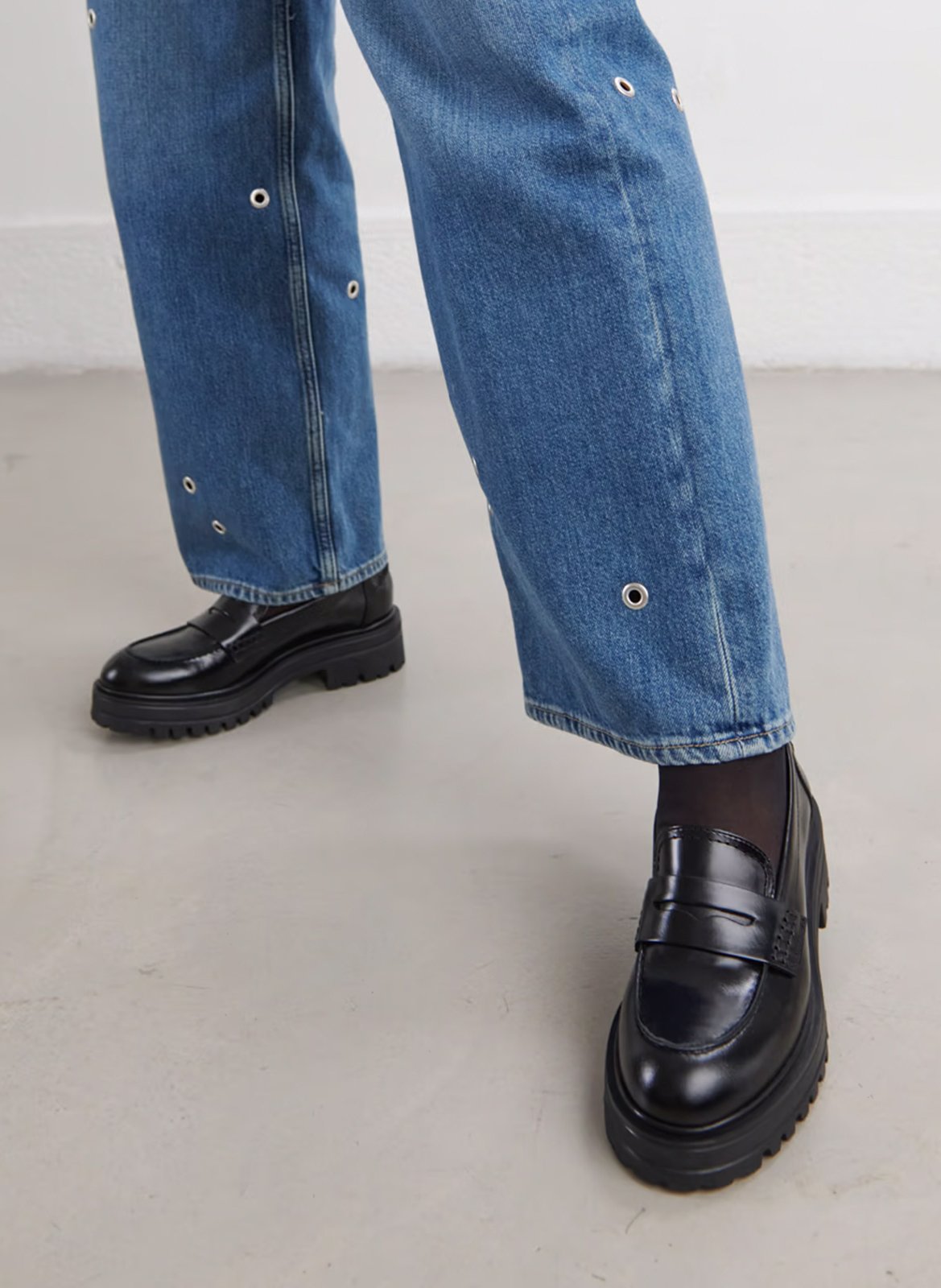 Mocassins à semelle crantée en cuir alfi JONAK Noir