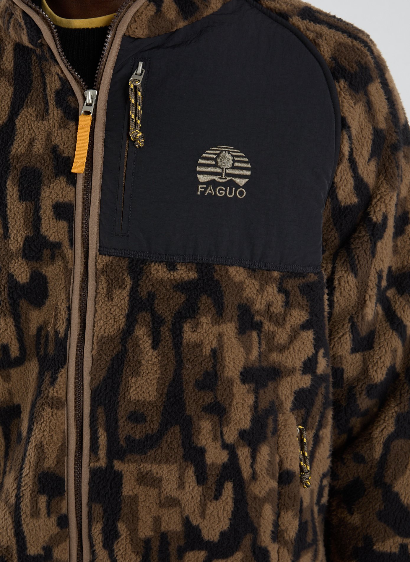 Printed fleece jacket FAGUO Brown