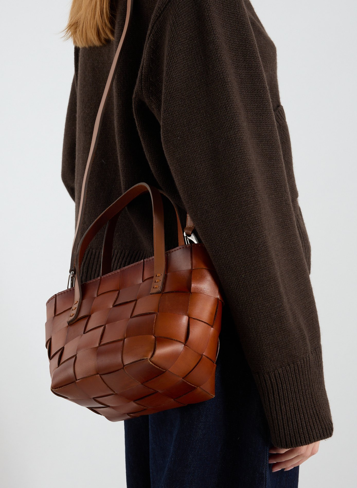 Japan Mini leather handbag DRAGON DIFFUSION Brown