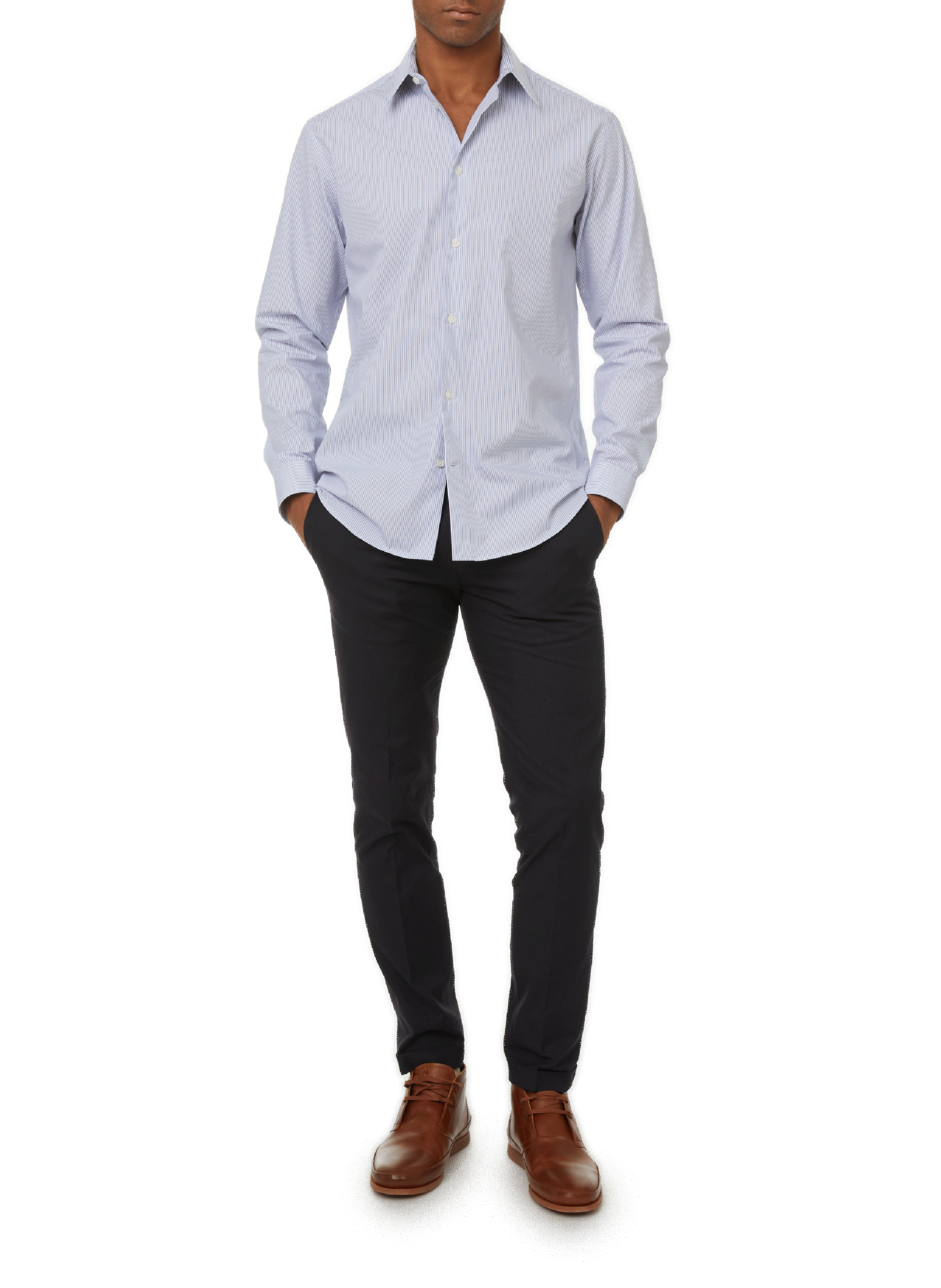 Chemise rayé en coton AU PRINTEMPS PARIS Bleu