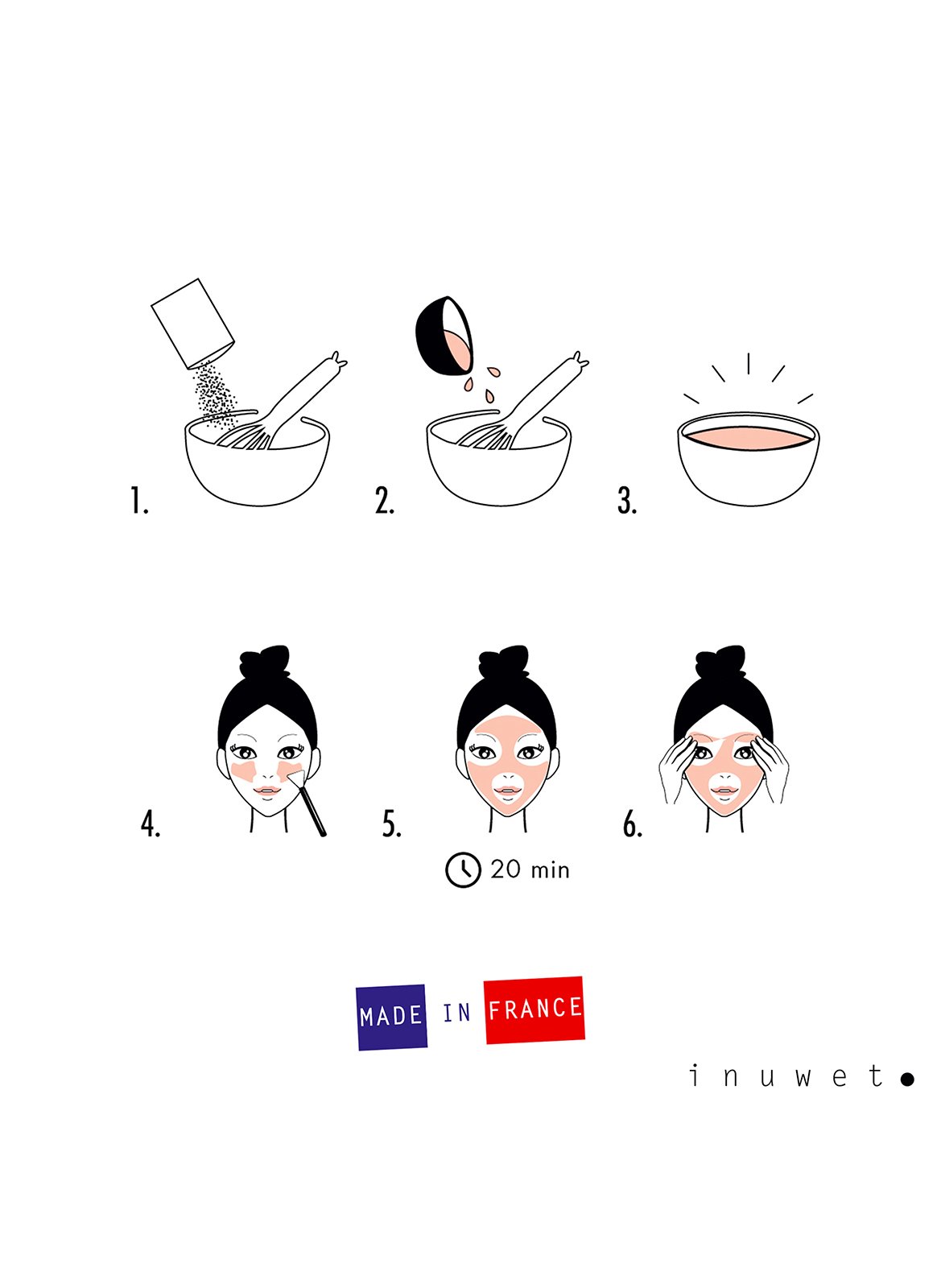 Powder Peel-Off Mask - Rose Lychee Detox Cocktail INUWET No color