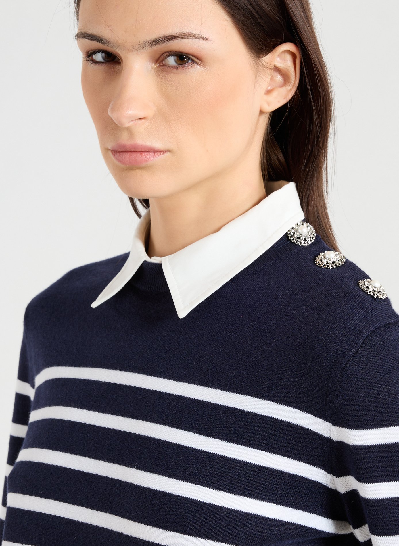 Pull droit à rayures SUNCOO Bleu