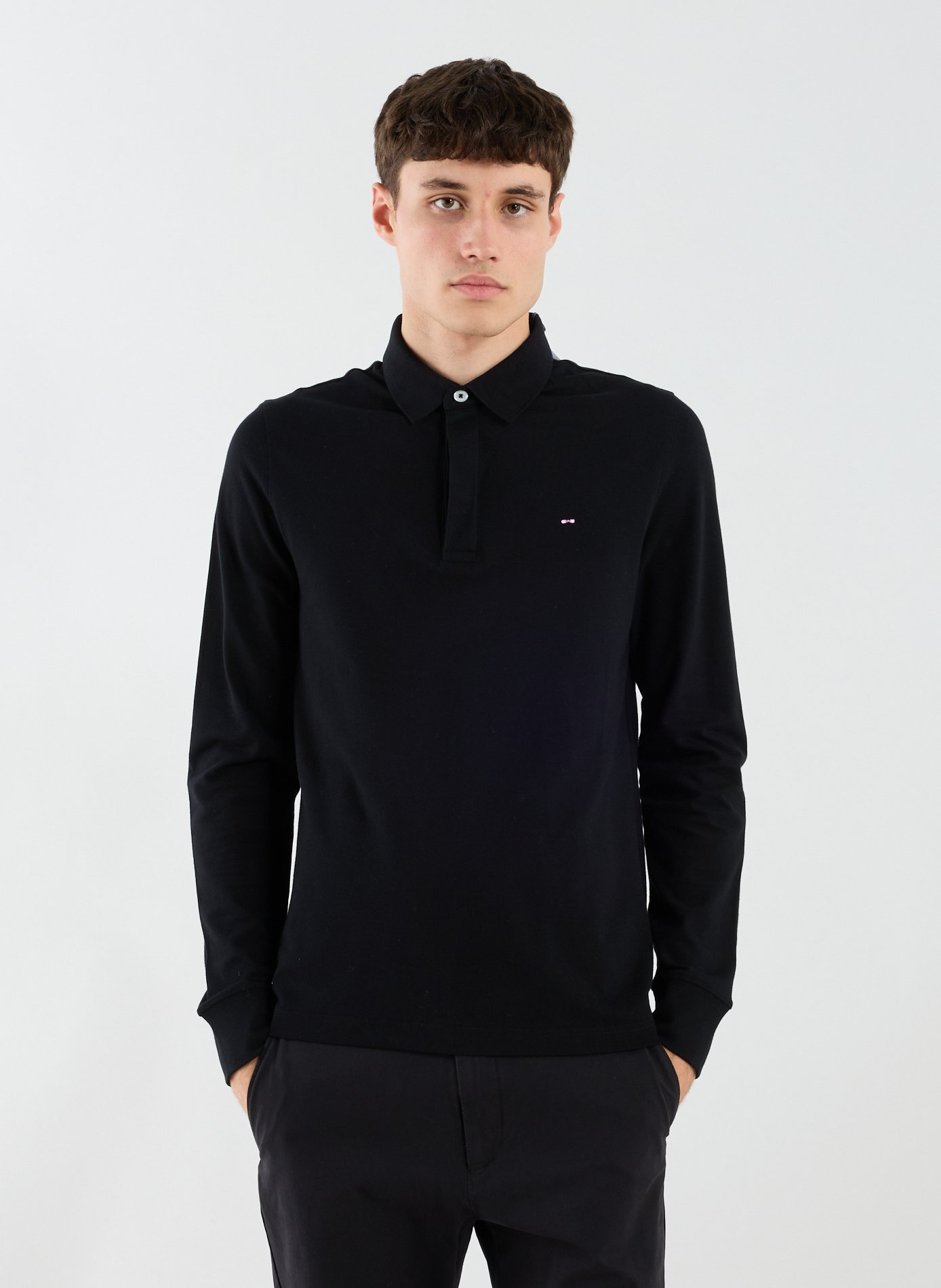 EDEN PARK Polo à manches longues en coton mélangé Noir