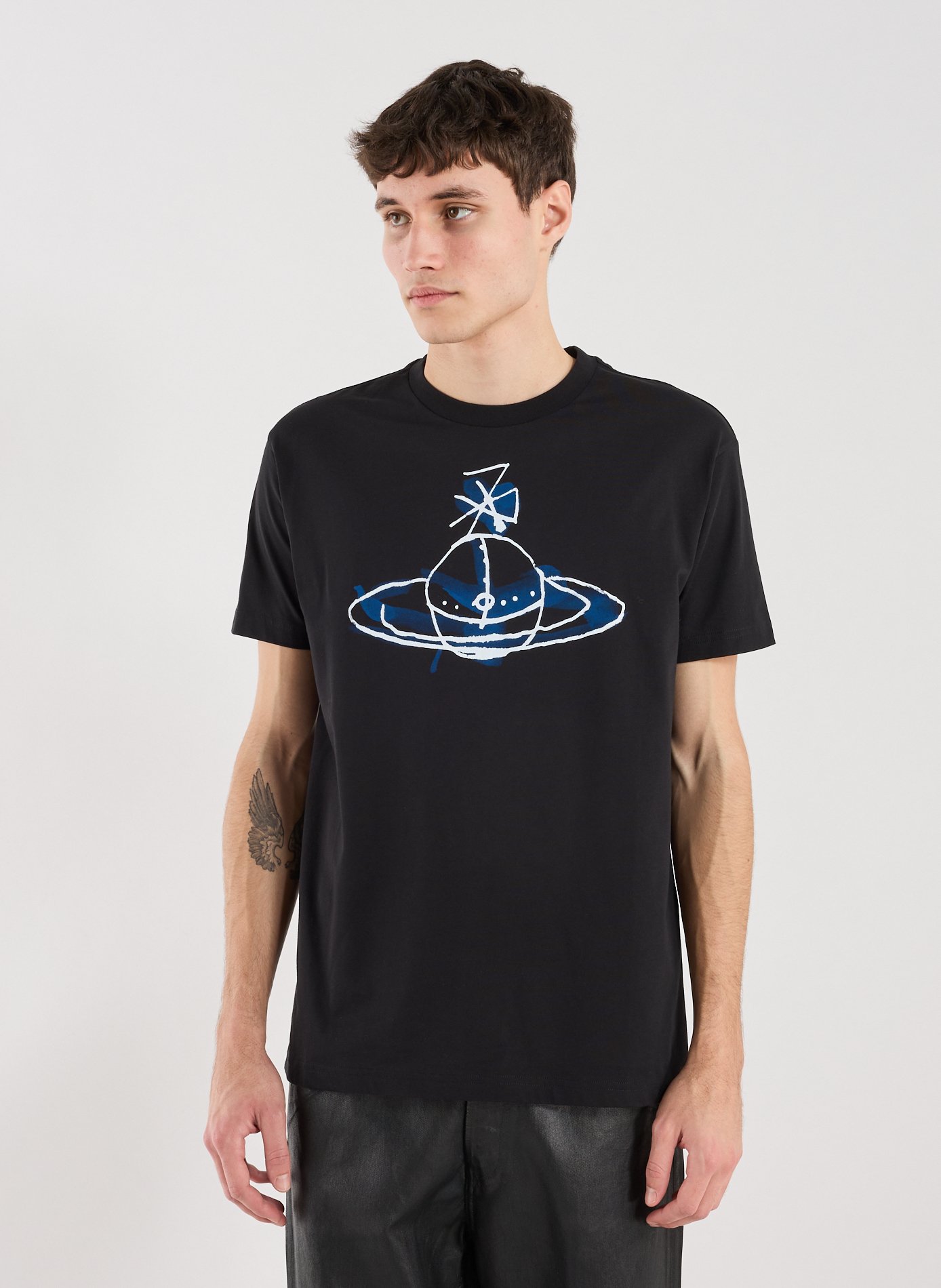 Straight fit short-sleeve cotton T-shirt VIVIENNE WESTWOOD Black