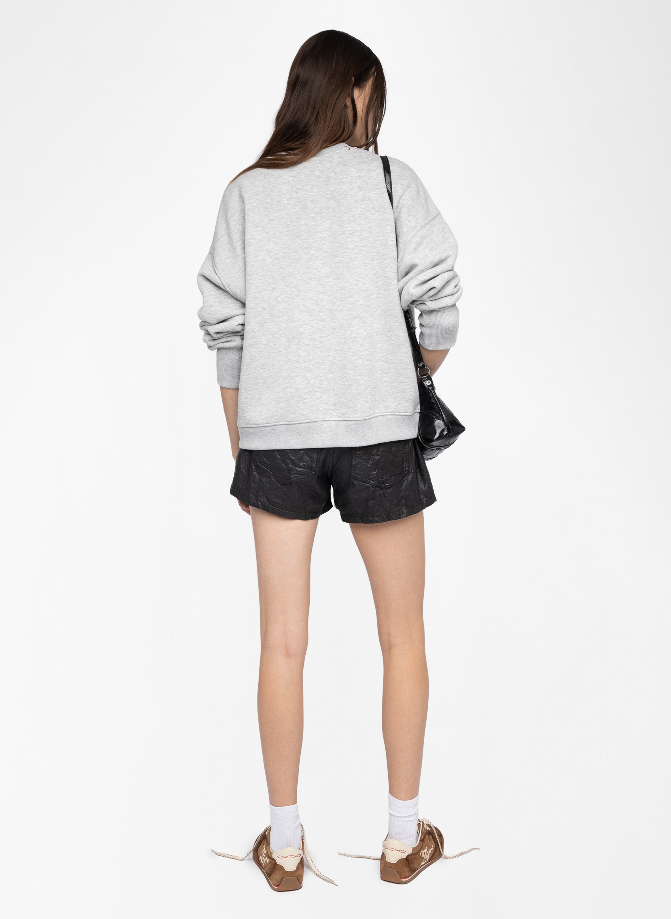 Sweatshirt col rond imprimé et brodé oscar ZADIG&VOLTAIRE Gris