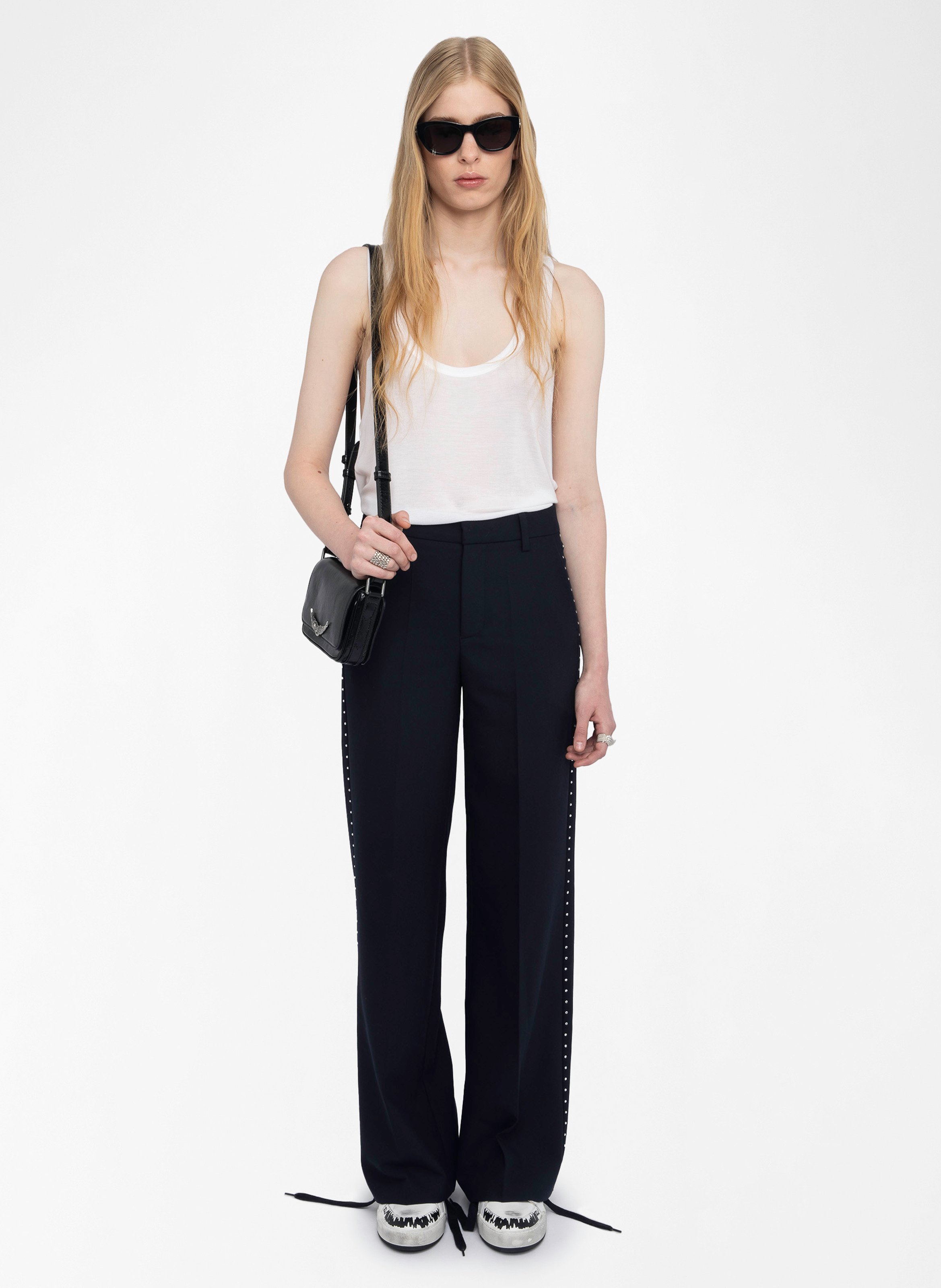 Pantalon large avec strass panol ZADIG&VOLTAIRE Bleu