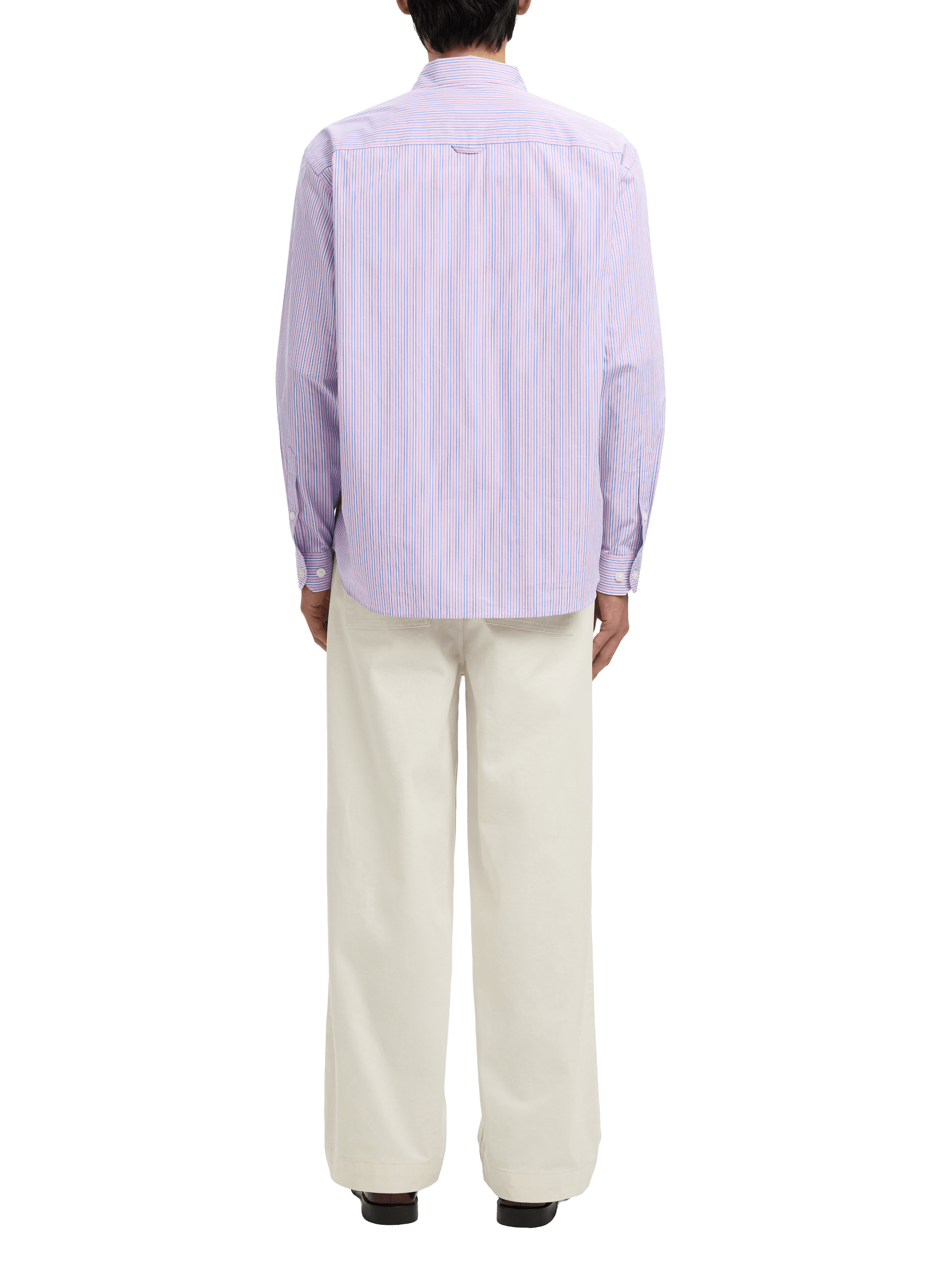 Straight striped cotton shirt SELECTED Pink