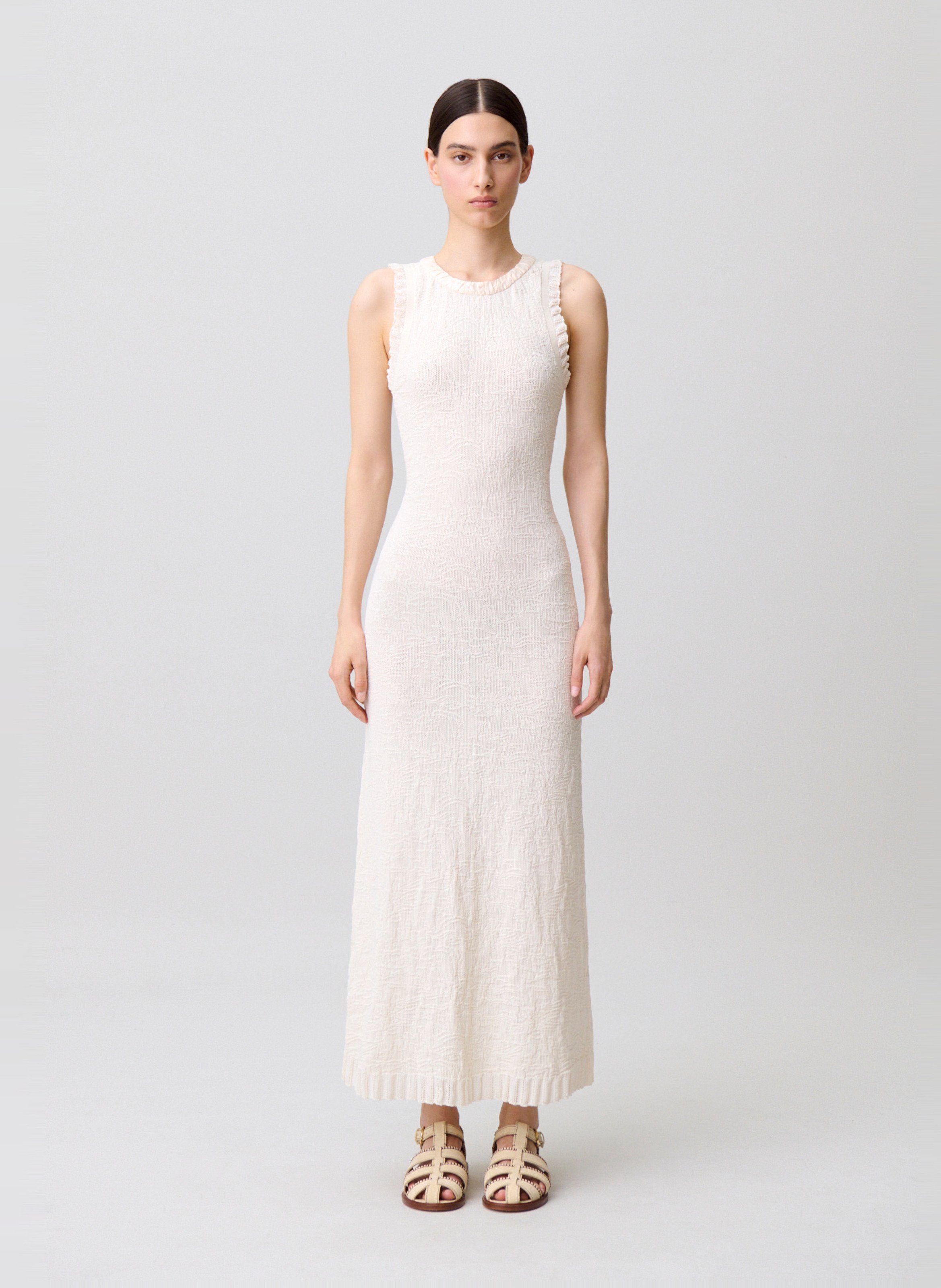 Robe midi col rond CLAUDIE PIERLOT Beige