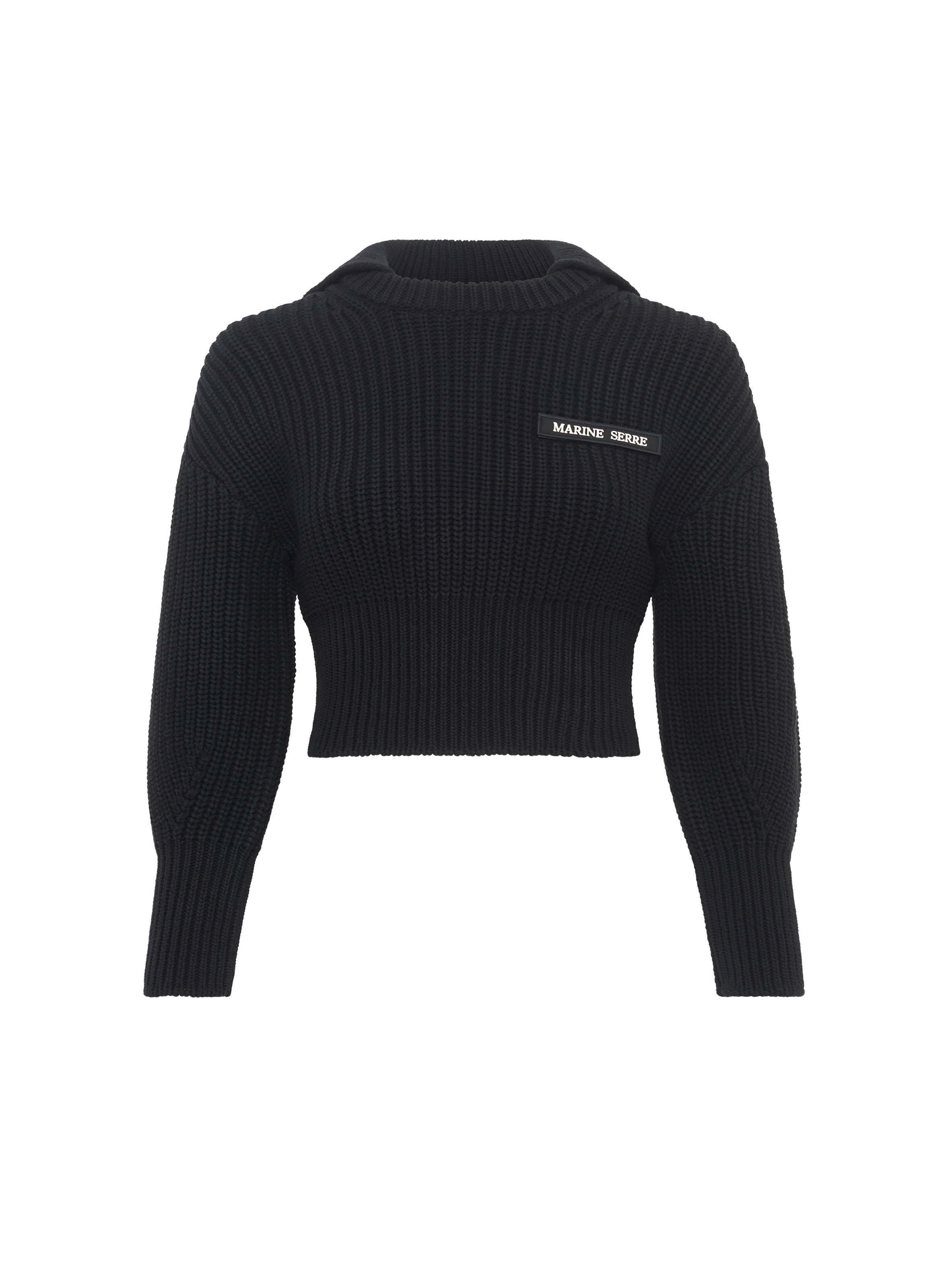 Pull marin en maille half cardigan MARINE SERRE Noir