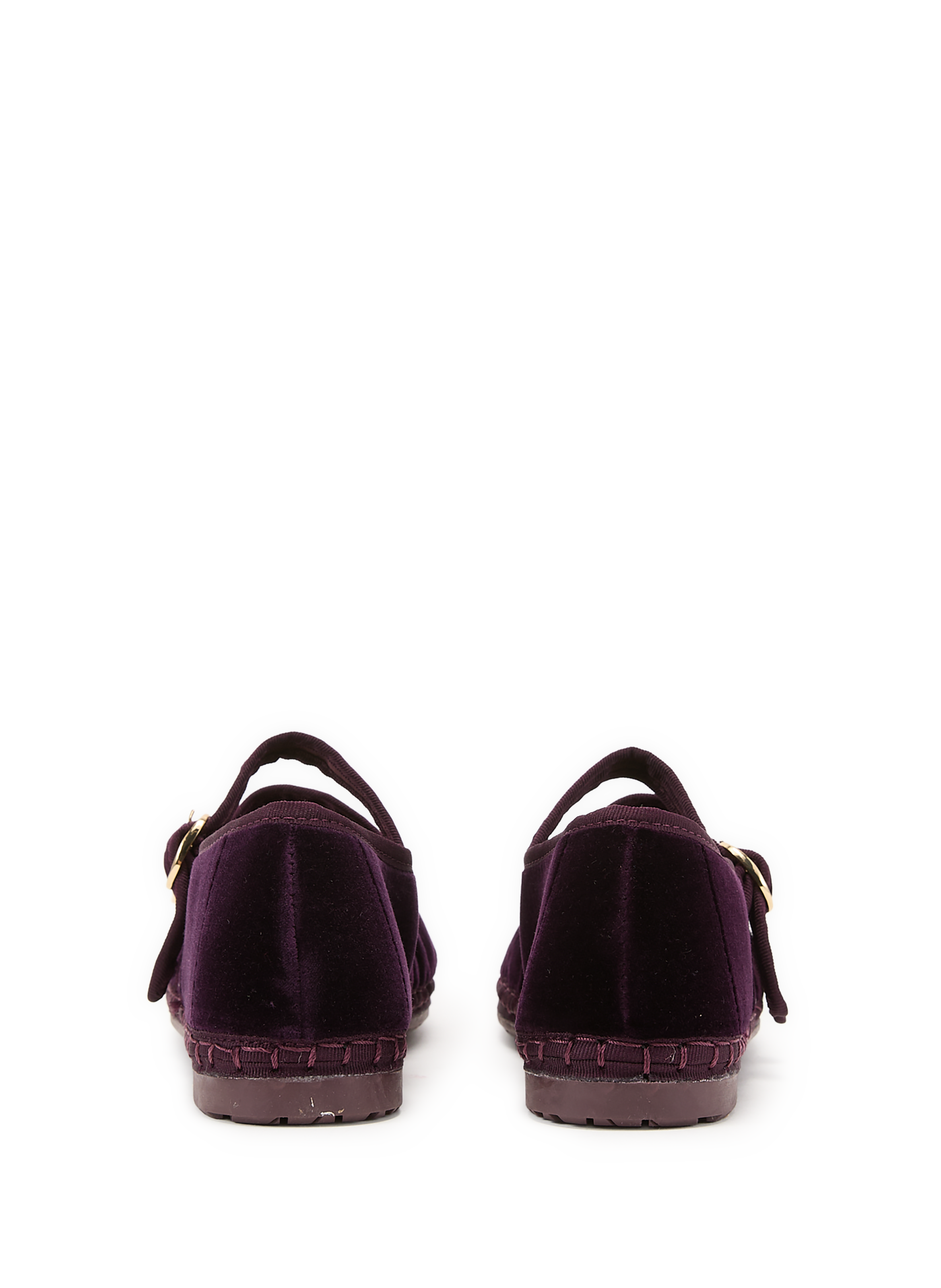 Double strap ballet flats in mixed cotton FLABELUS Purple