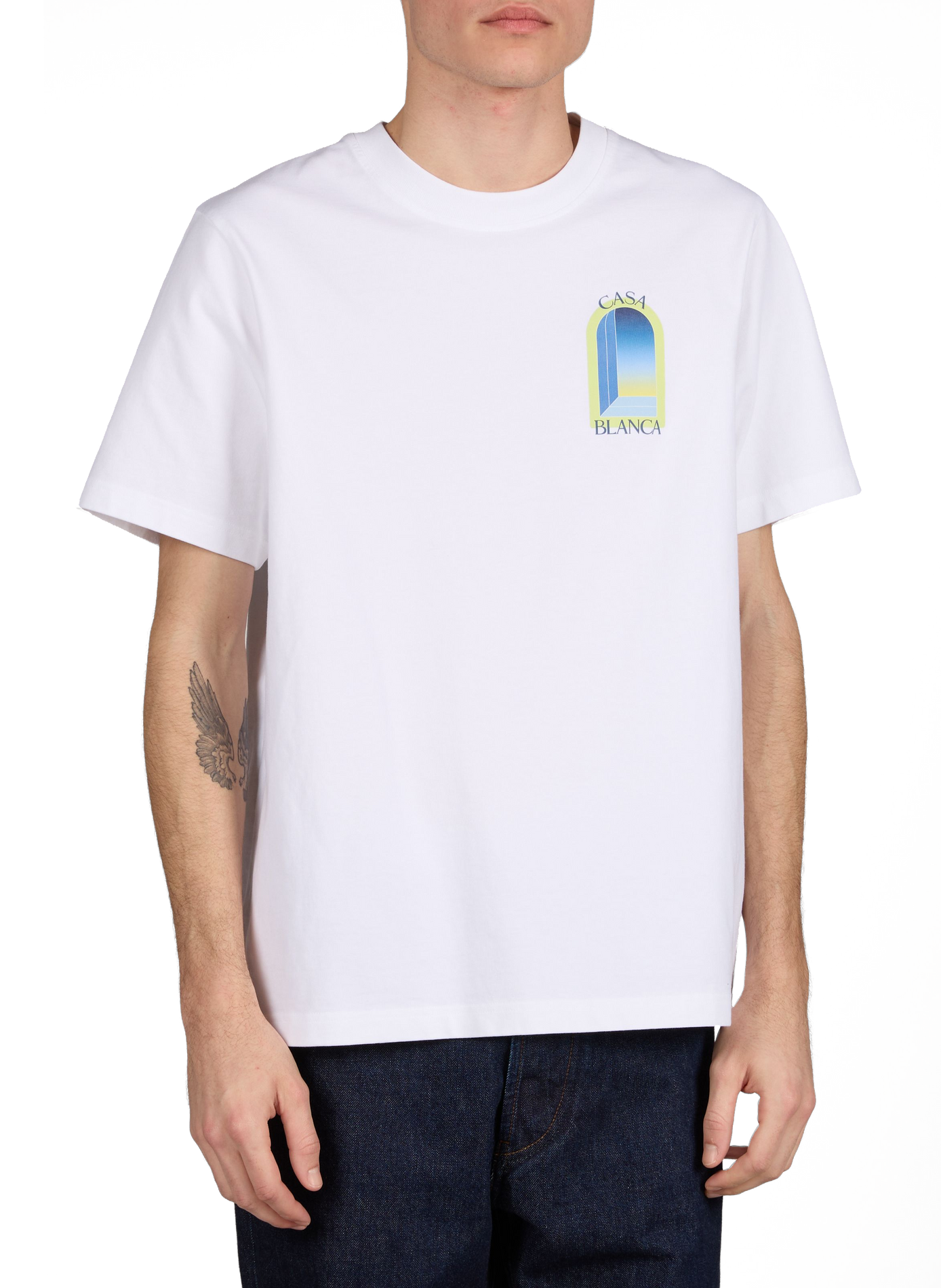 T-shirt imprimé à col rond en coton organique CASABLANCA PARIS Multicolore