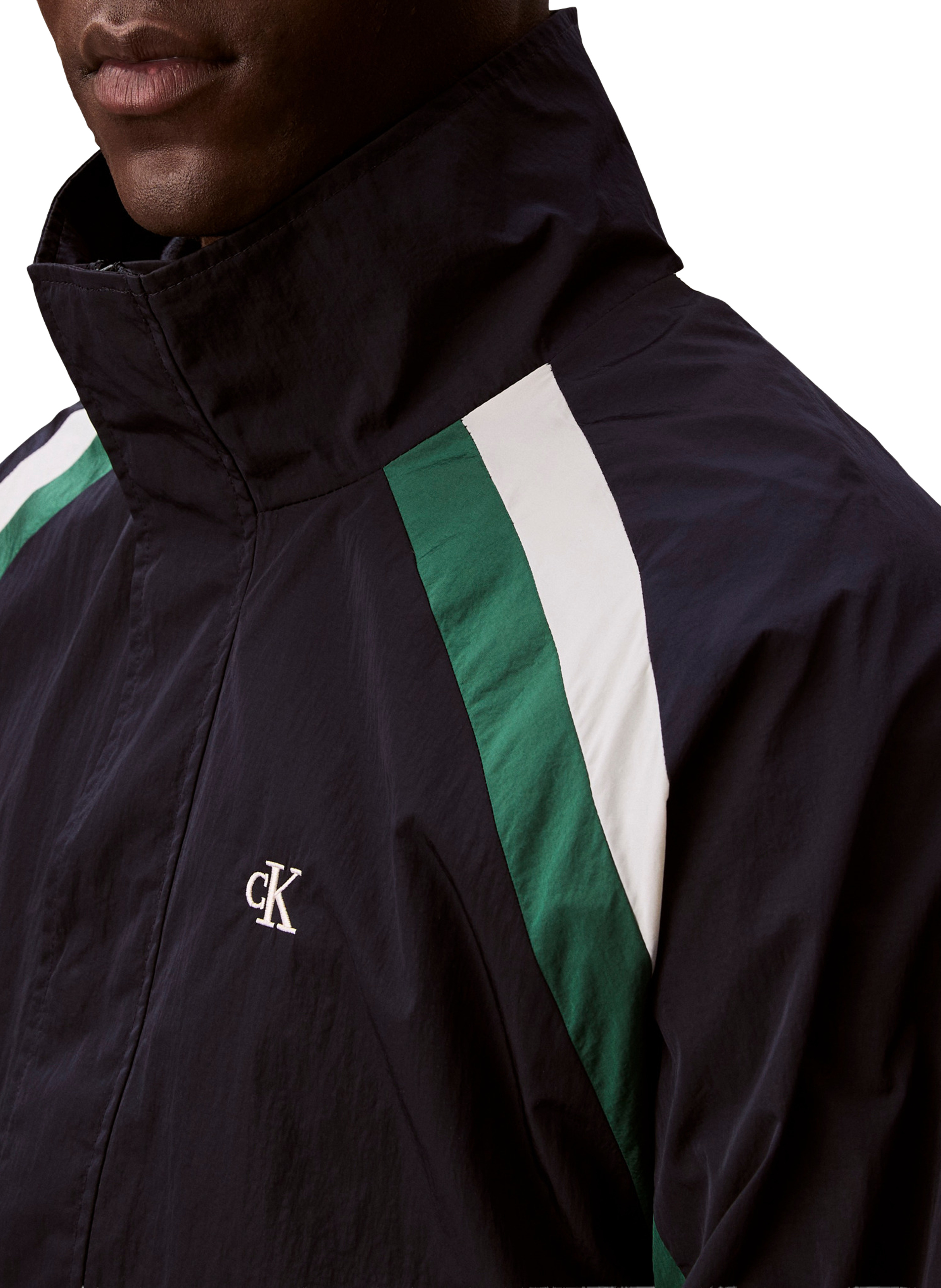 Jacket with high collar and stripes CALVIN KLEIN Multicolour