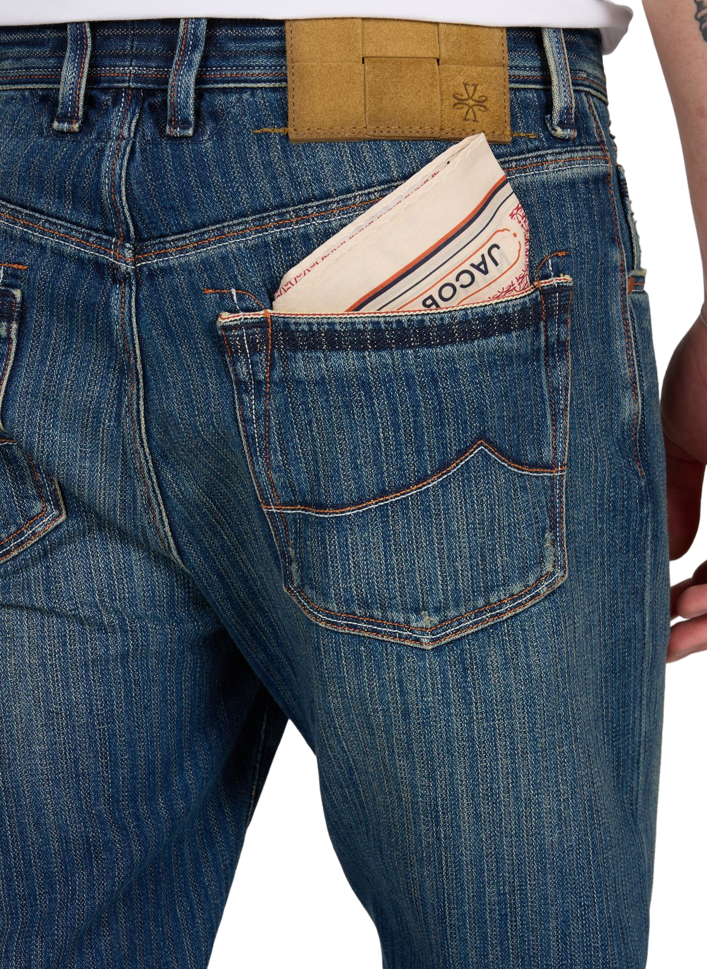 Straight Leg Distressed Cotton Jeans JACOB COHEN Blue