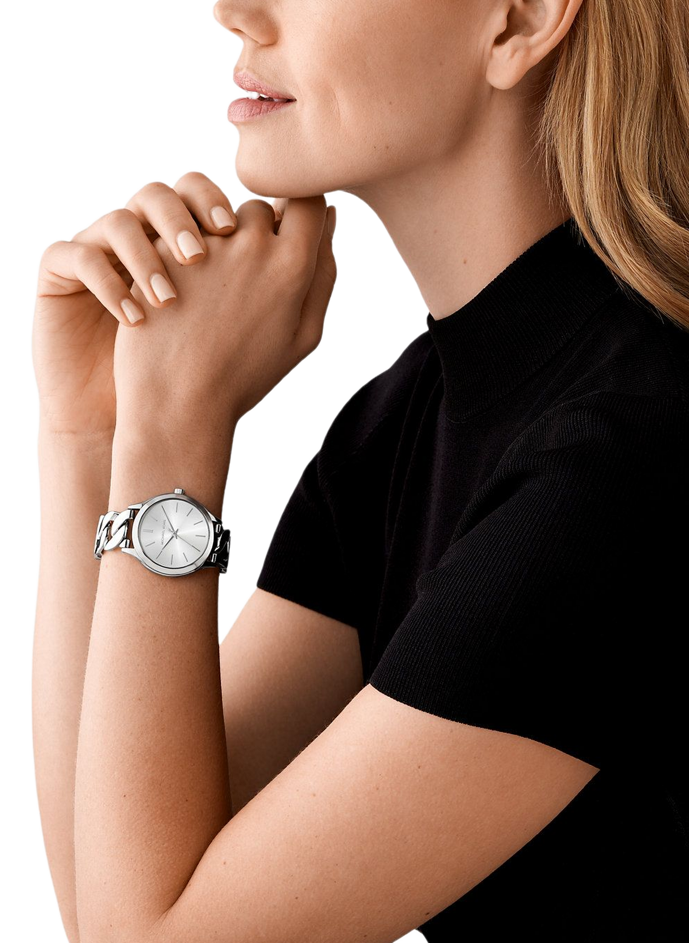 Montre quartz Slim Runway en acier inoxydable MICHAEL KORS MONTRES Blanc