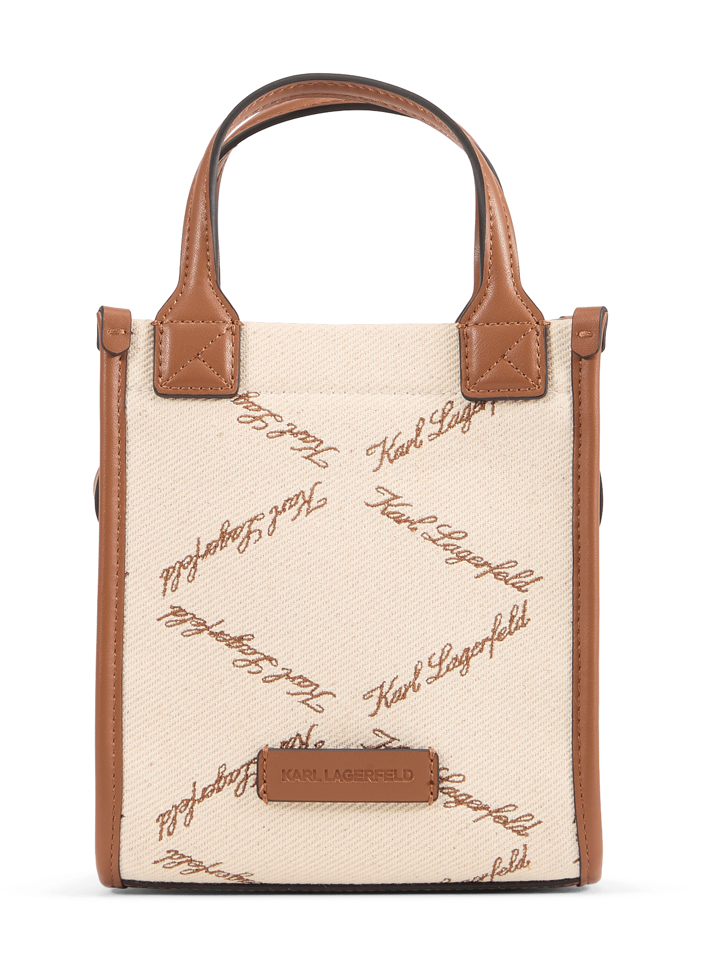 Sac à main K/ Ville en coton et cuir KARL LAGERFELD Beige