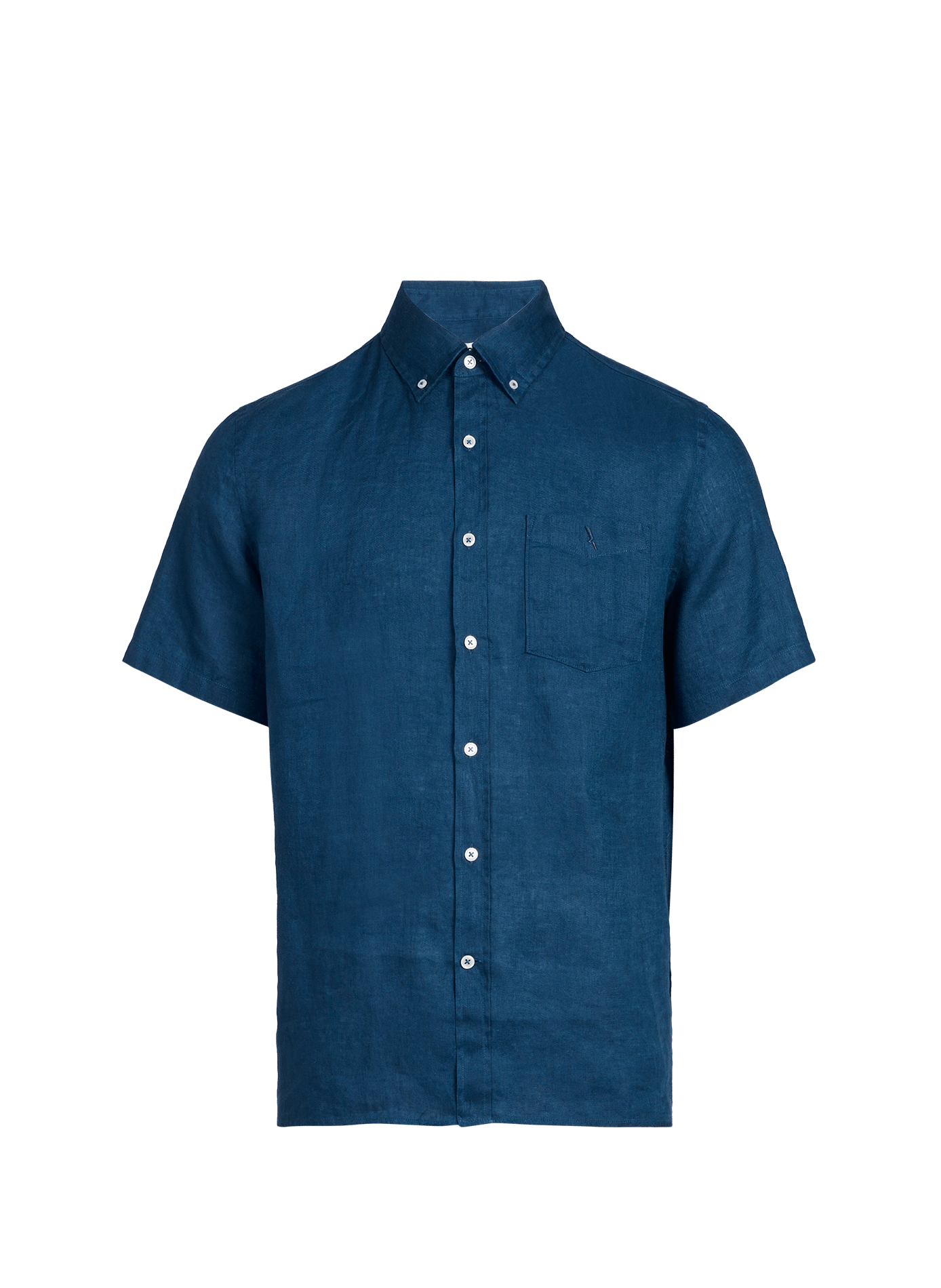 Chemise droite manches courtes en lin AIGLE Bleu