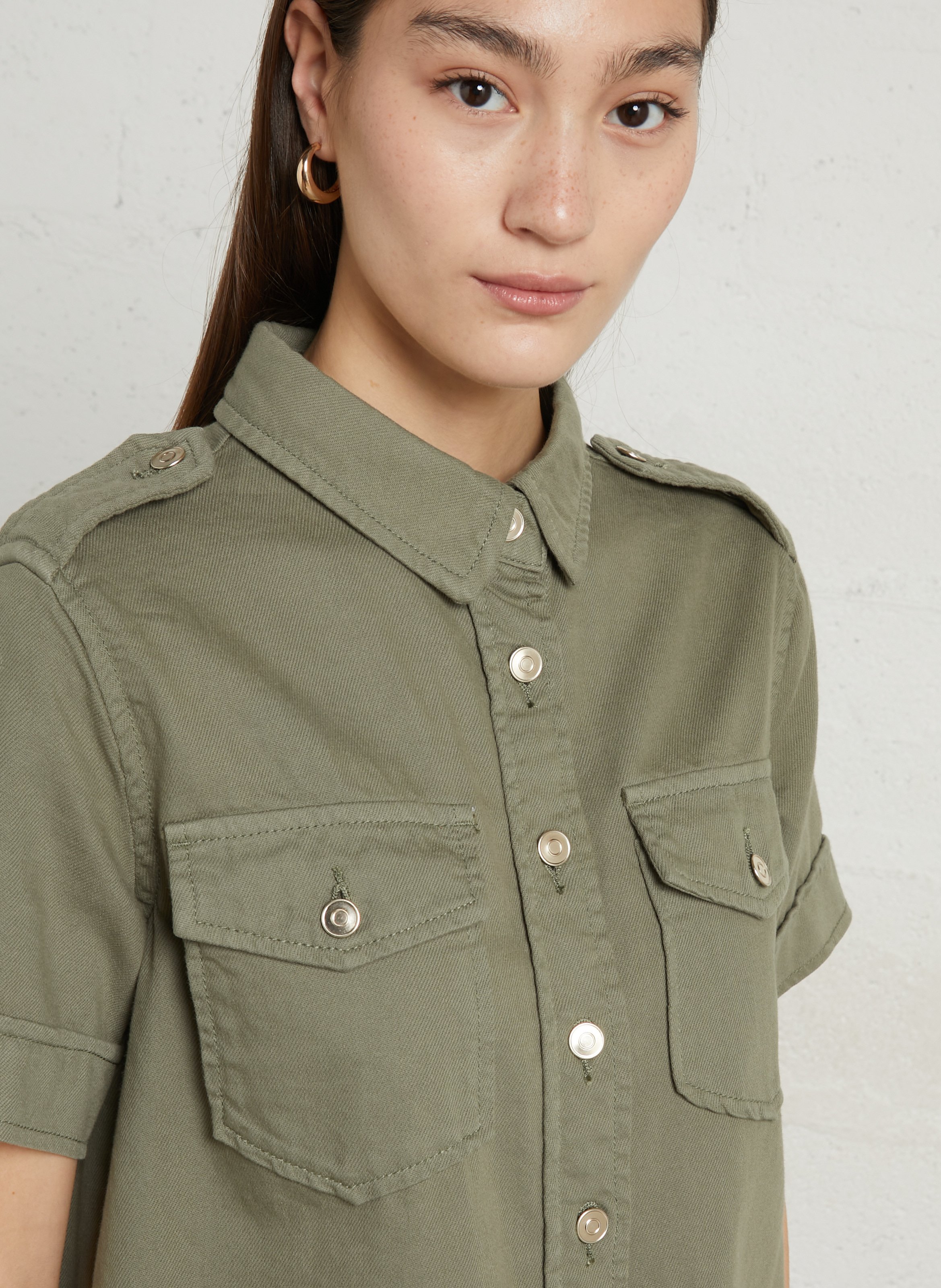 Robe midi col classique betsy MAISON 123 Vert