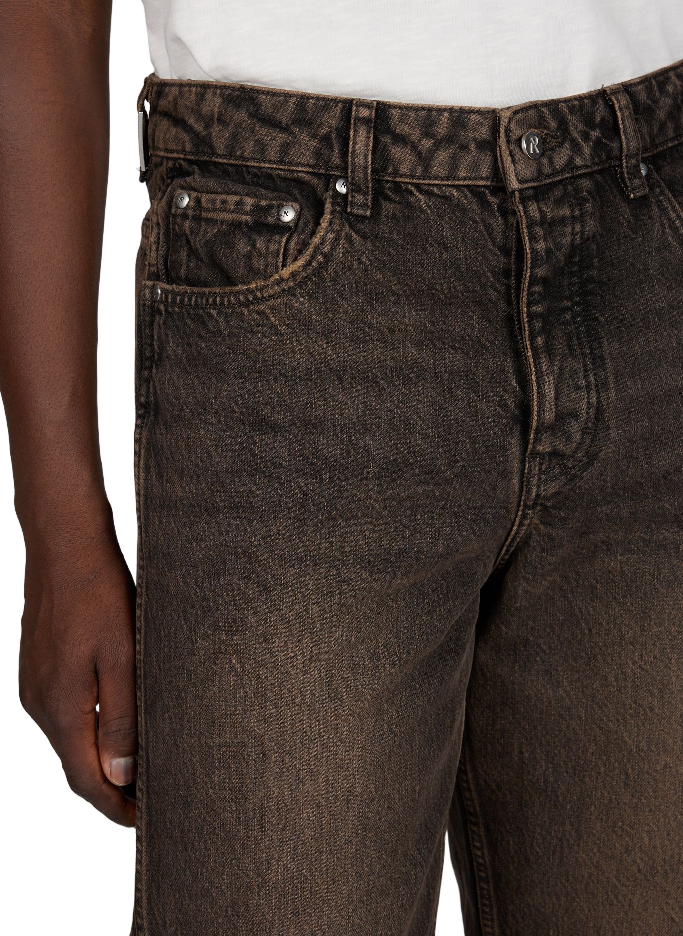 Jean droit R2 en denim de coton  REPRESENT Marron