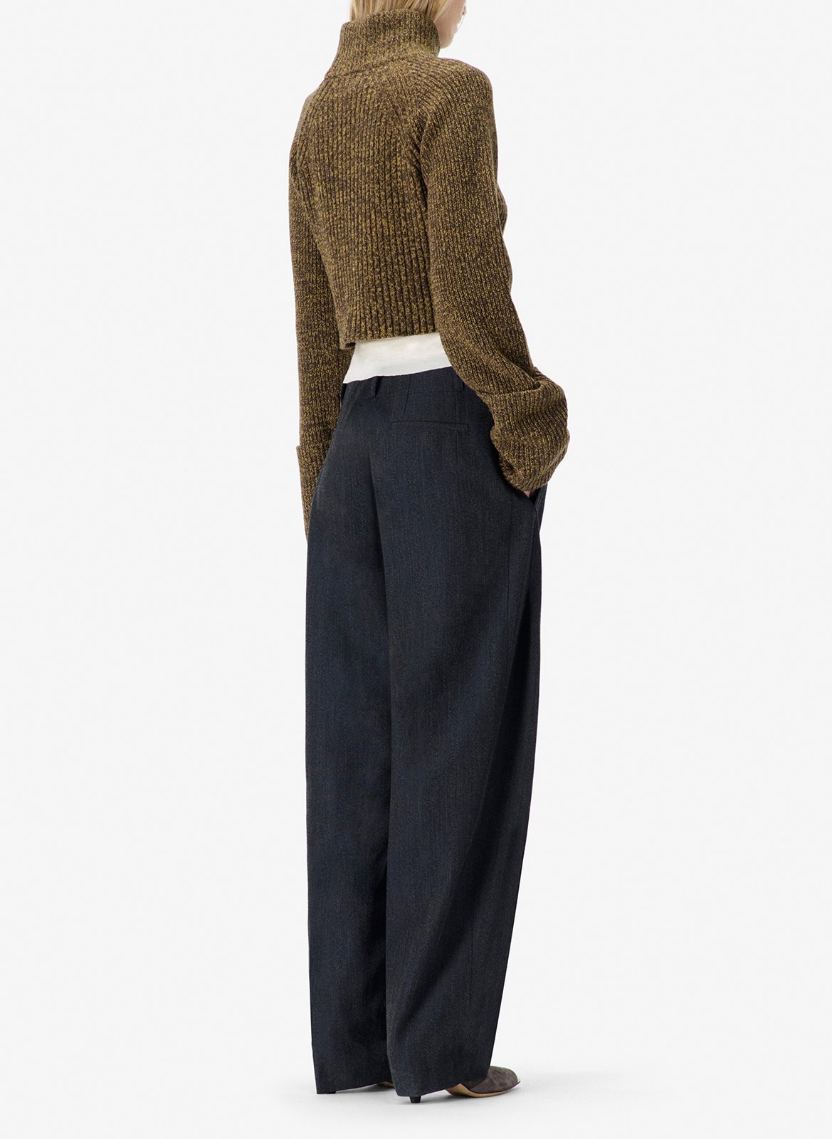 Straight wool blend pleated trousers barissa IRO Blue