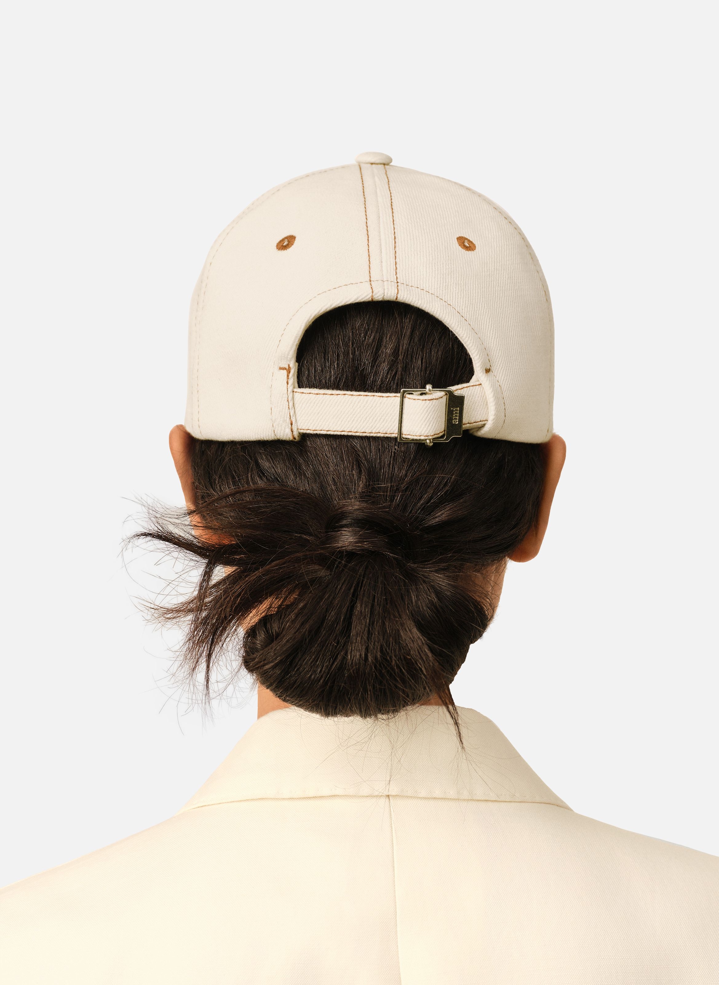 Casquette ami de coeur unisexe en coton AMI PARIS Blanc