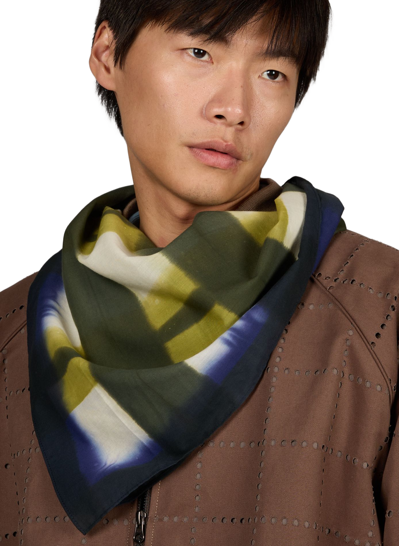 Yoko checkered cotton scarf MOISMONT Green