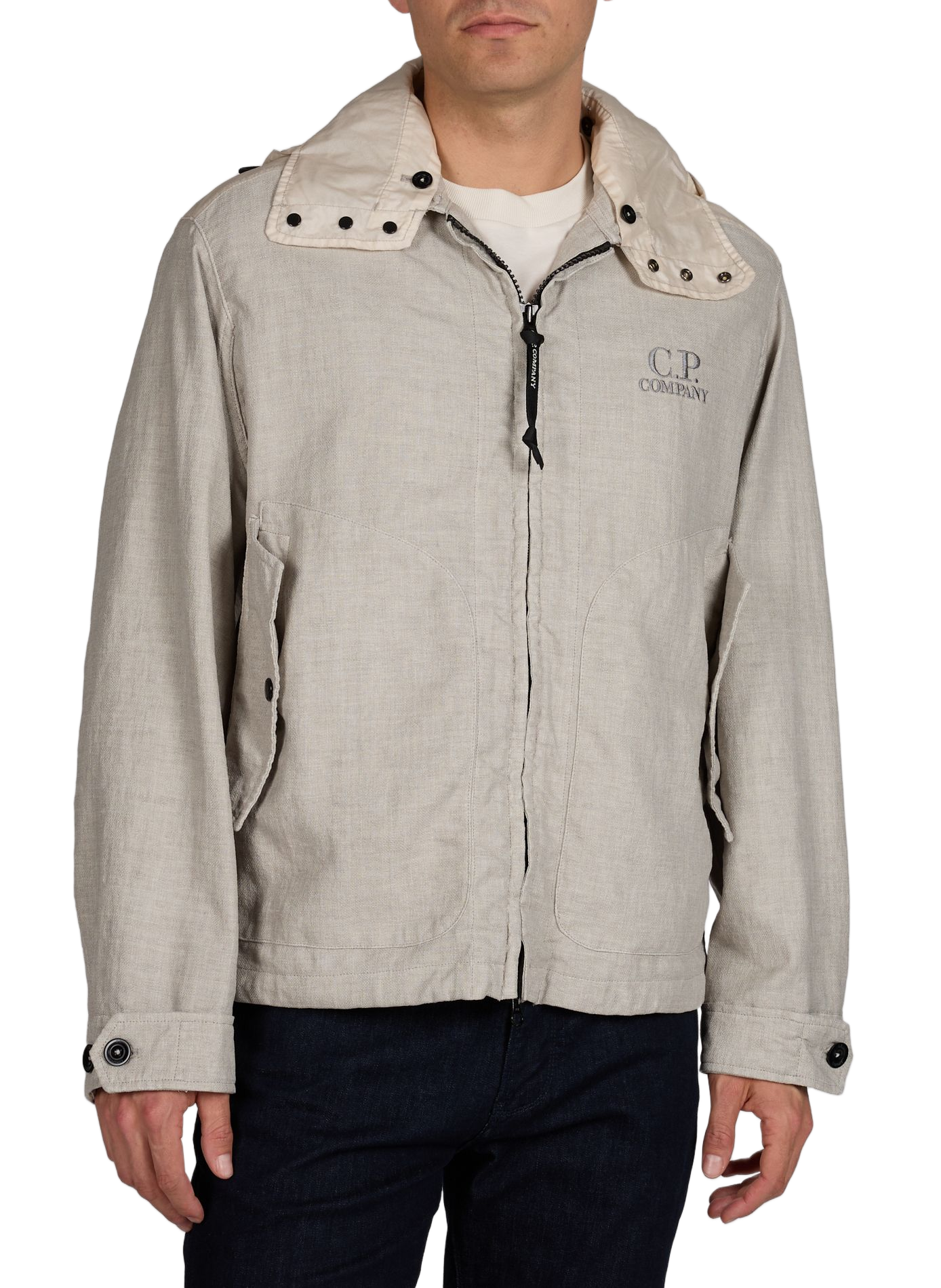 Zip-up jacket with removable hood CP COMPANY Grey