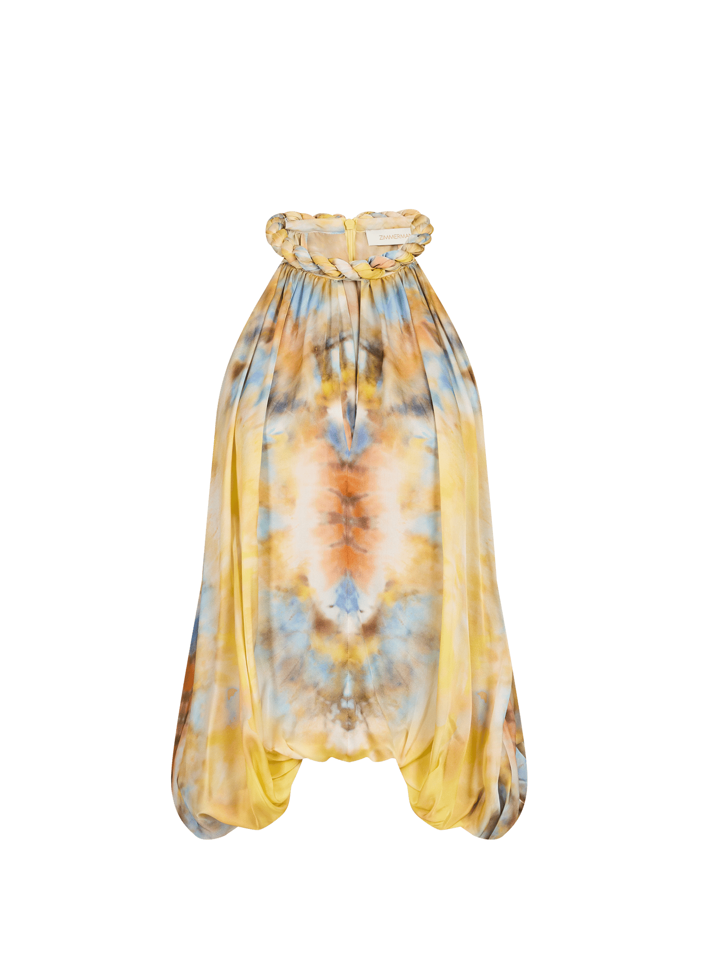 Chemise Alchemy sans manches à col torsadé en soie ZIMMERMANN Jaune