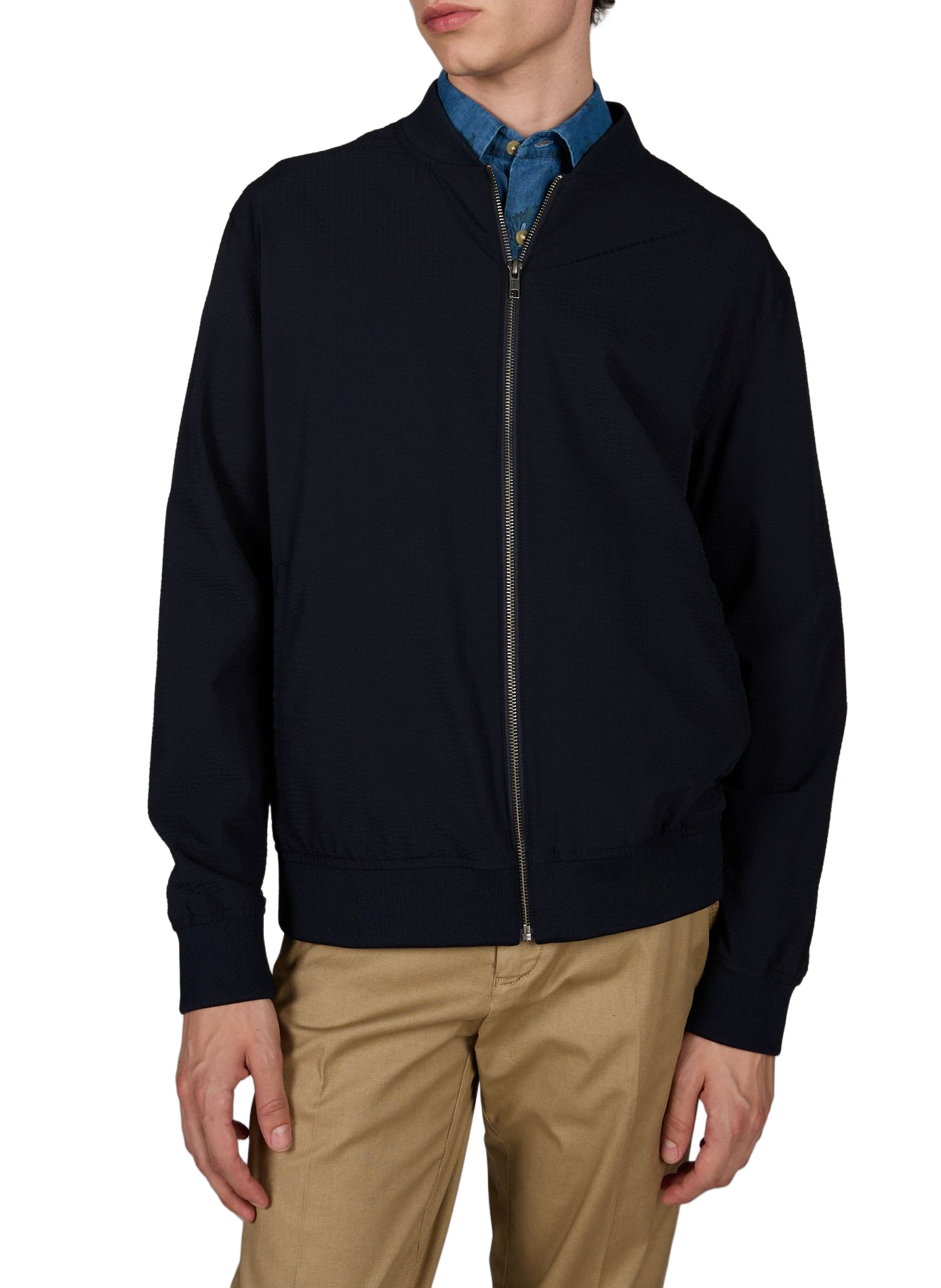 Blouson fin zippé uni STRELLSON Bleu