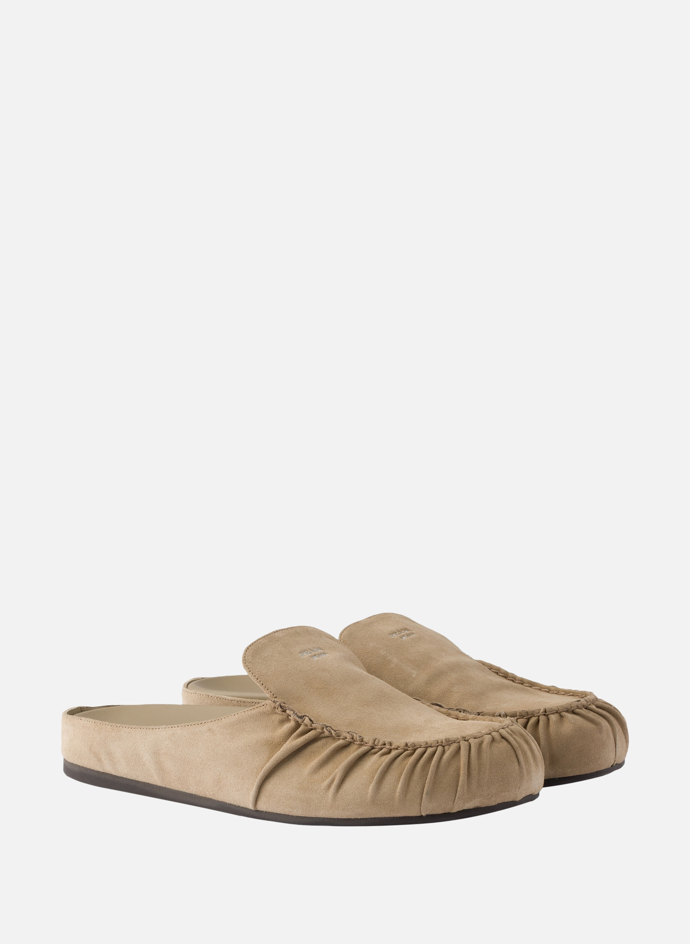 Mules en veau velours PRADA Beige
