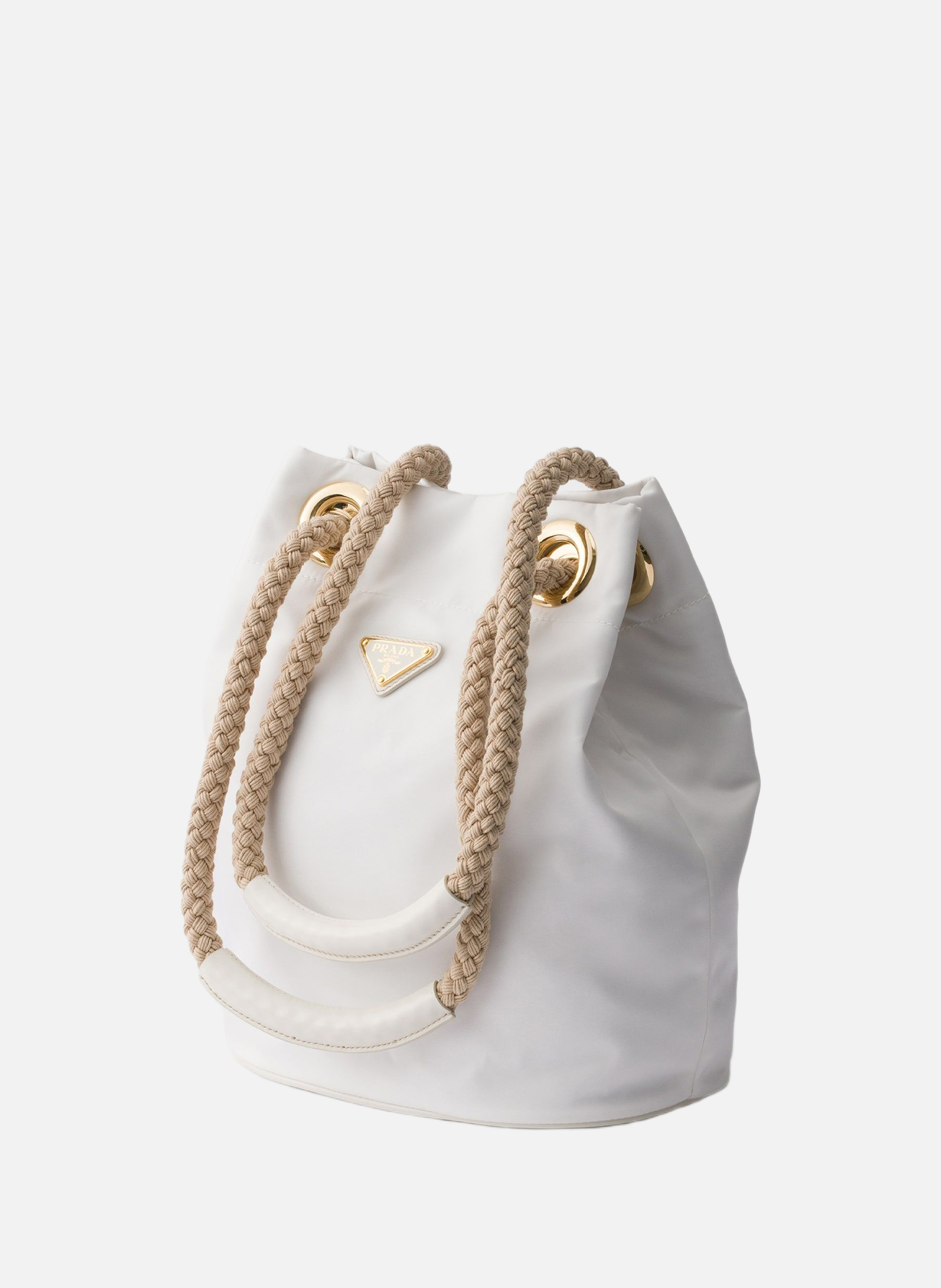 Petit sac seau prada mariner en re-nylon PRADA Blanc