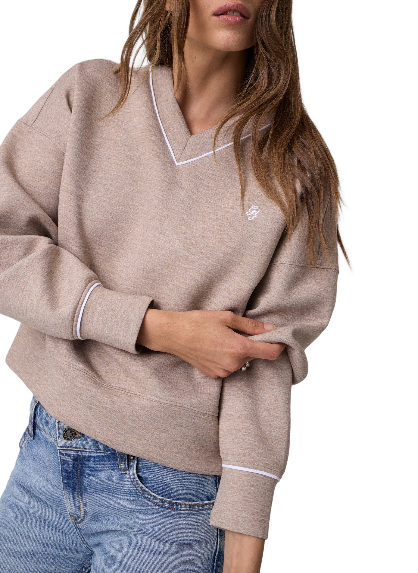 V-Ausschnitt Pullover GUESS Grau