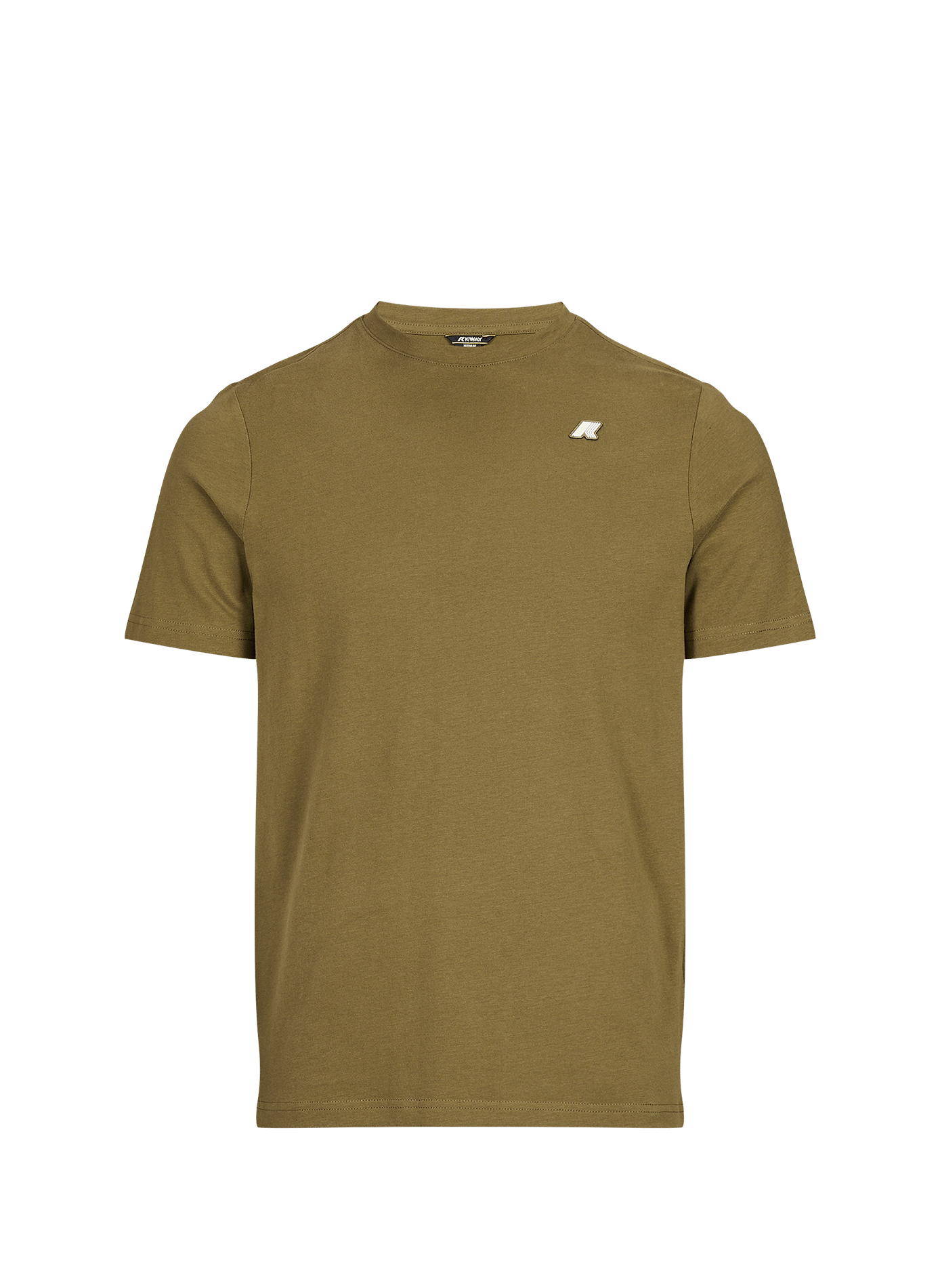 T-shirt met korte mouwen en katoenen logo K-WAY Kaki