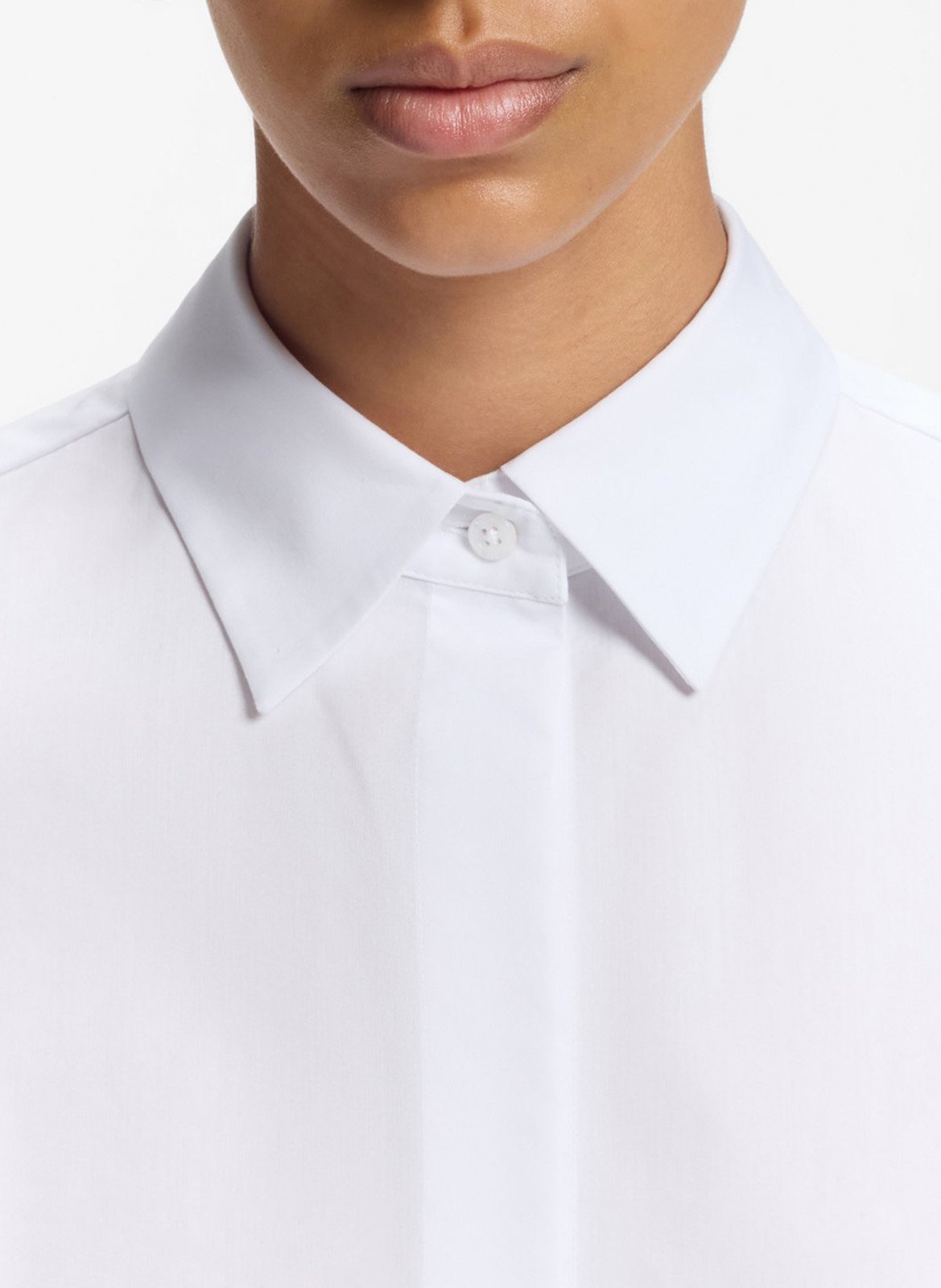 Chemise col classique en coton mélangé BOSS Blanc