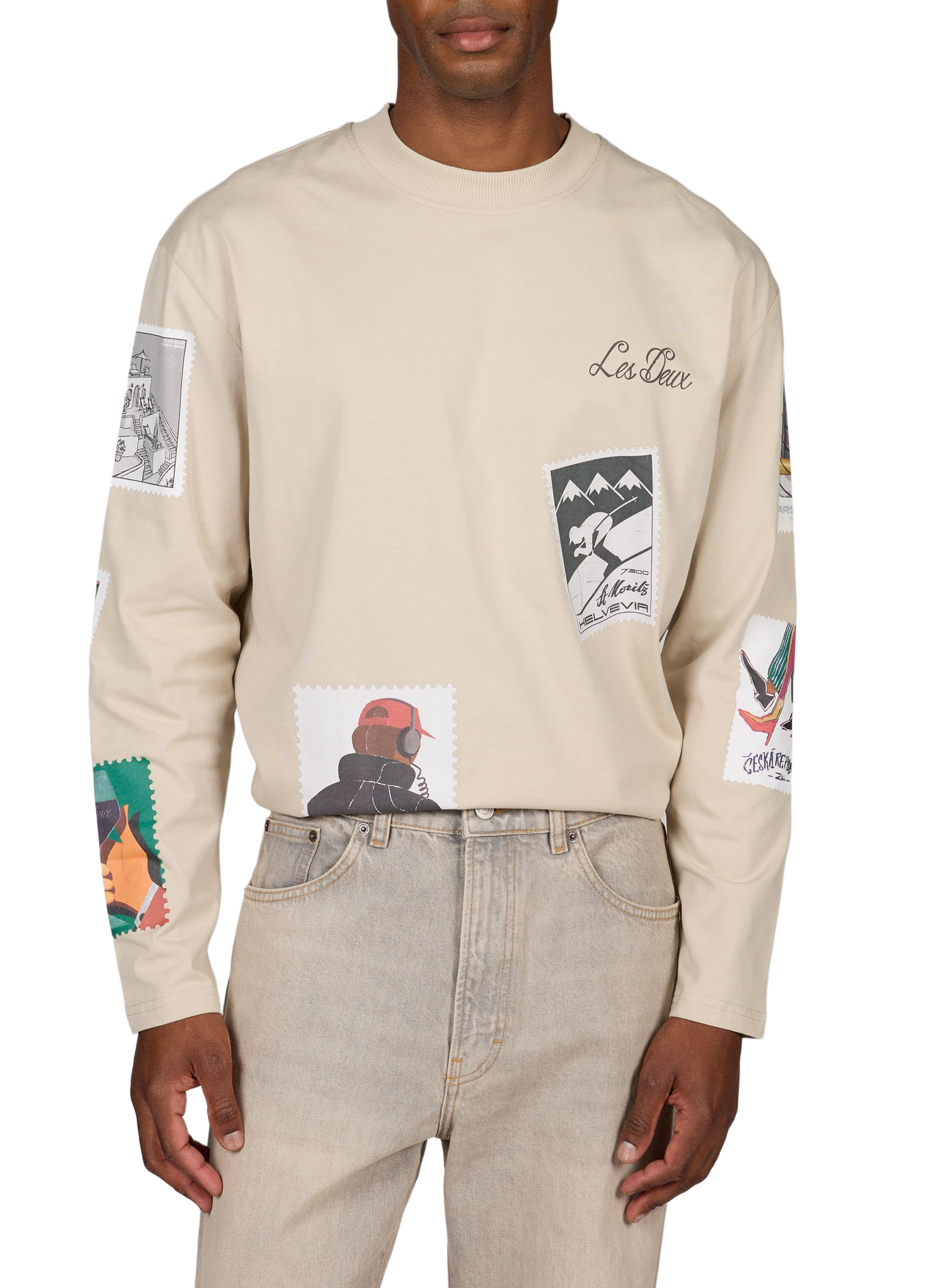 Oversized T-shirt van katoen LES DEUX Beige
