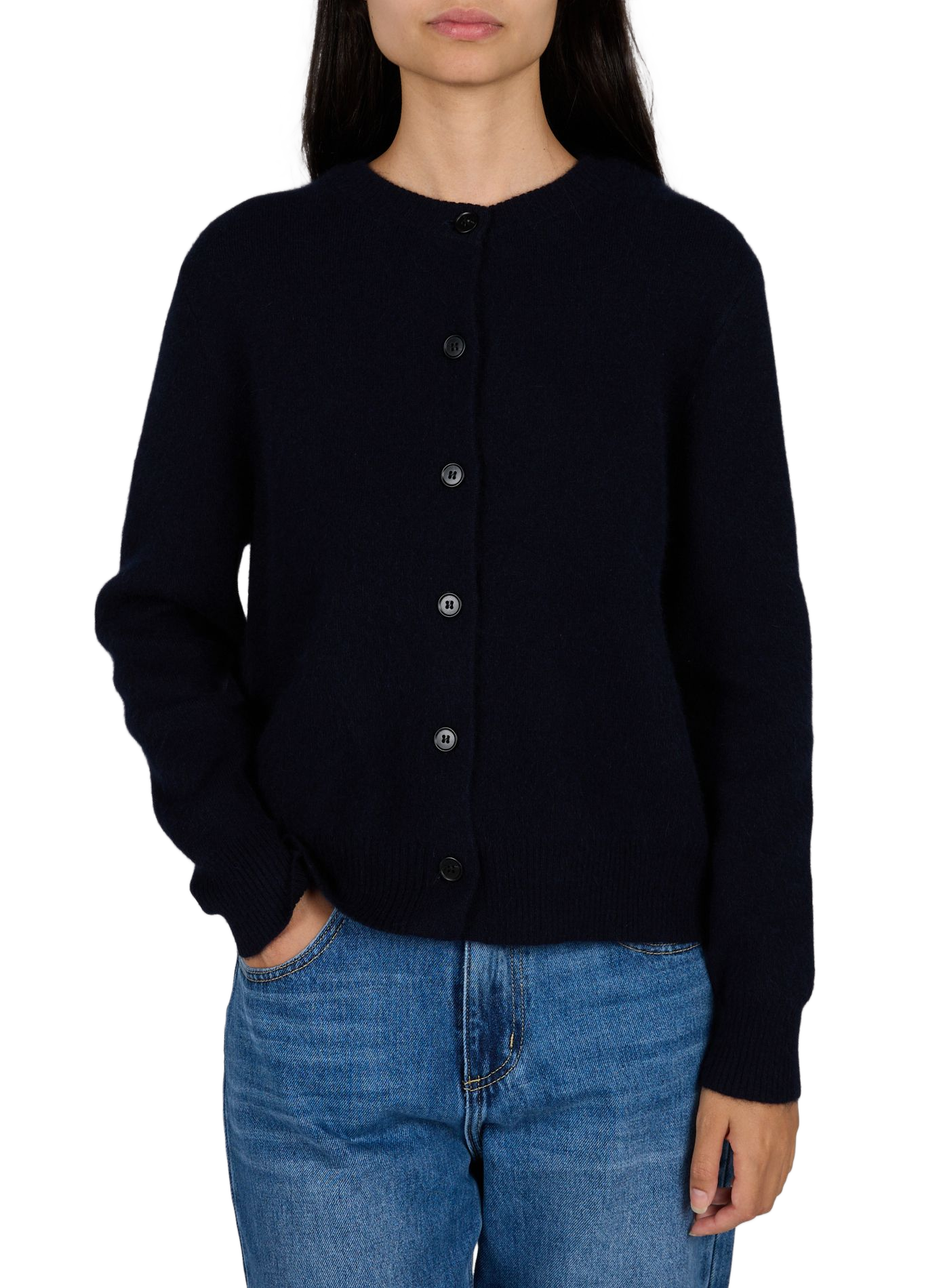 Straight cardigan with shirt collar ARTLOVE Blue