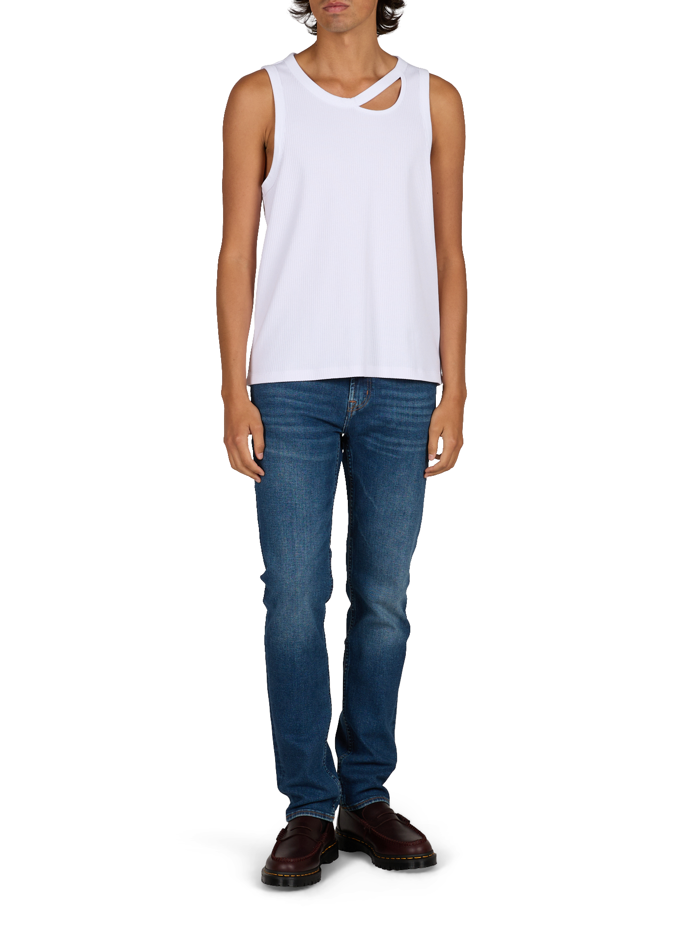Tank top with asymmetrical opening LOUIS GABRIEL NOUCHI White