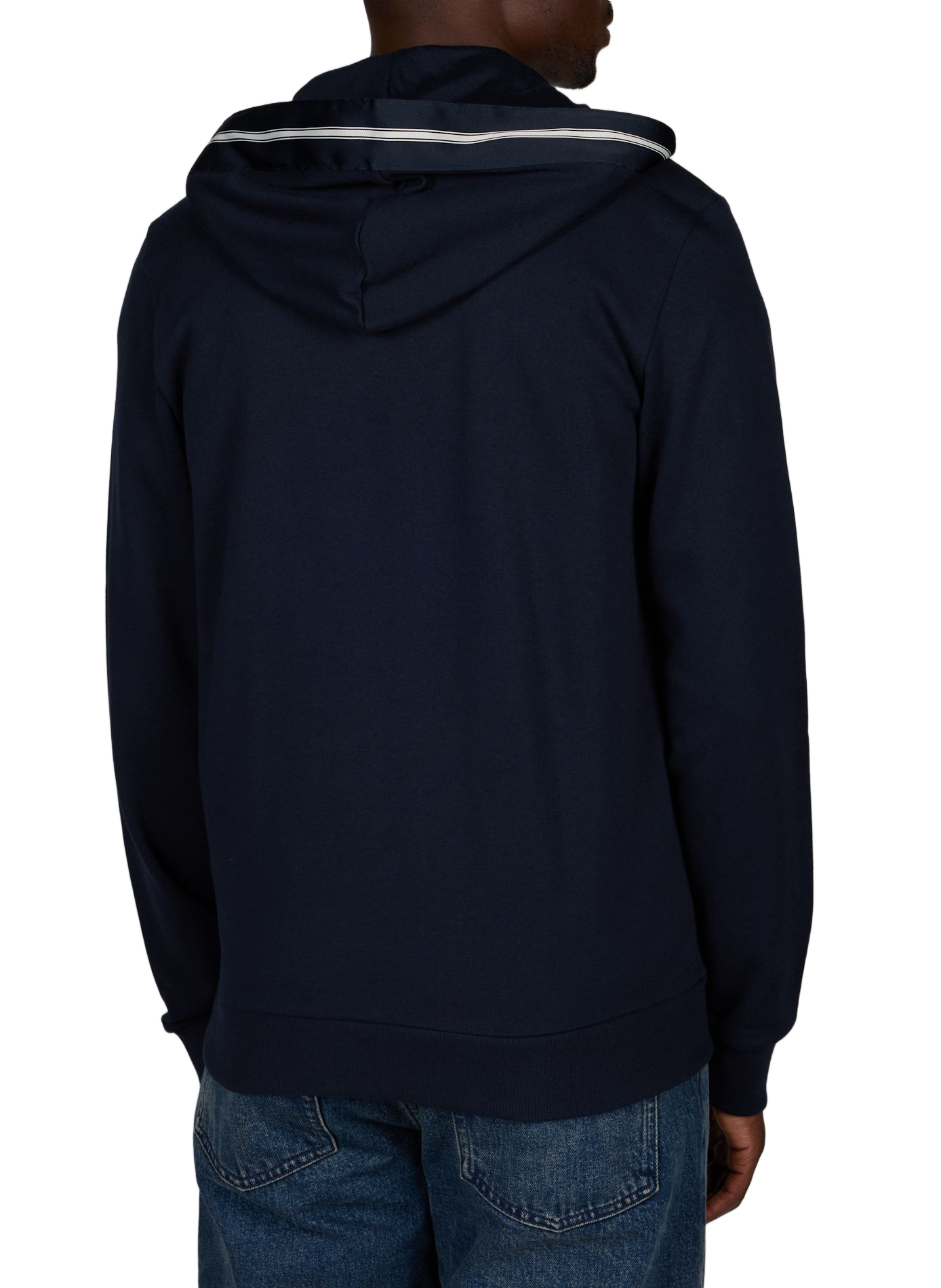 Straight hooded sweatshirt in blended cotton EMPORIO ARMANI Blue