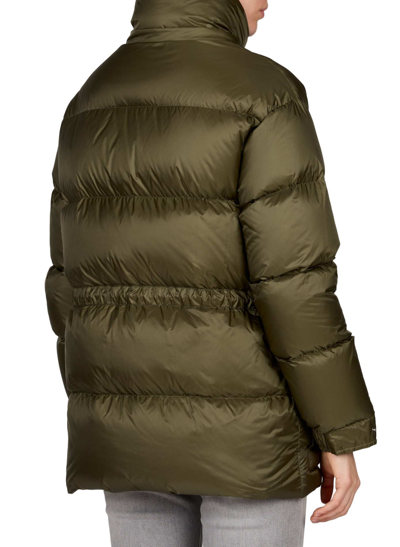 Piumino aderente con cappuccio monocolore MONCLER Verde