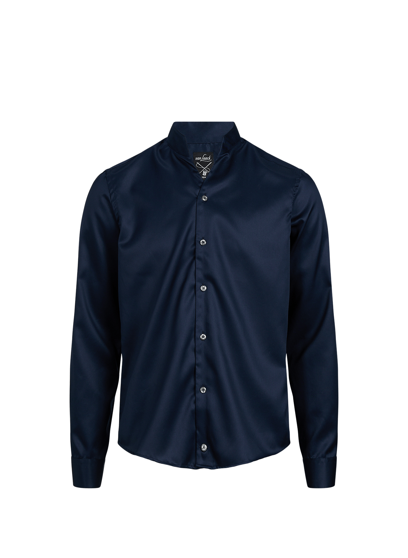 Chemise droite satinée en coton  Navy