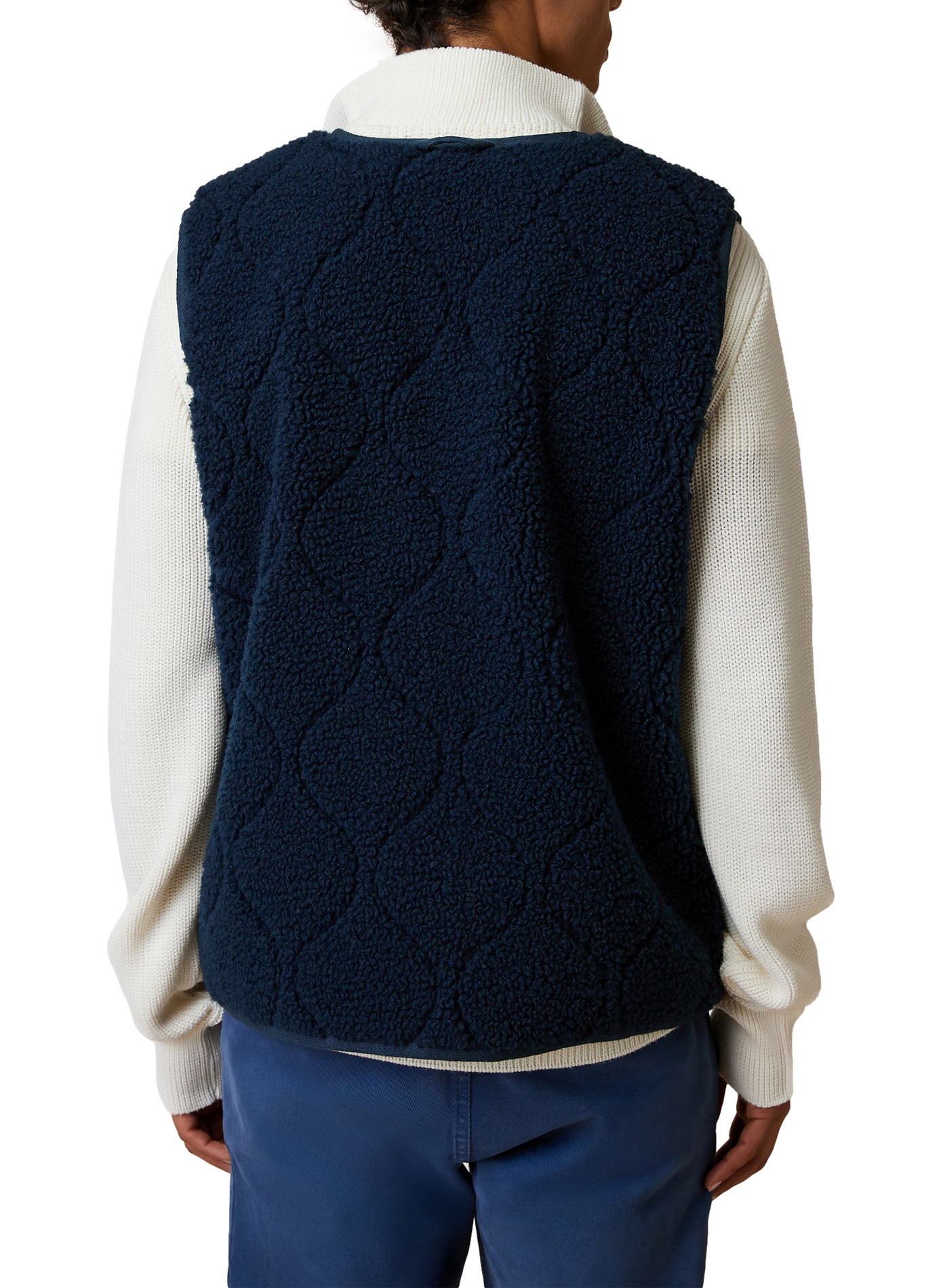 Reversible sleeveless jacket in cotton blend FAGUO Blue
