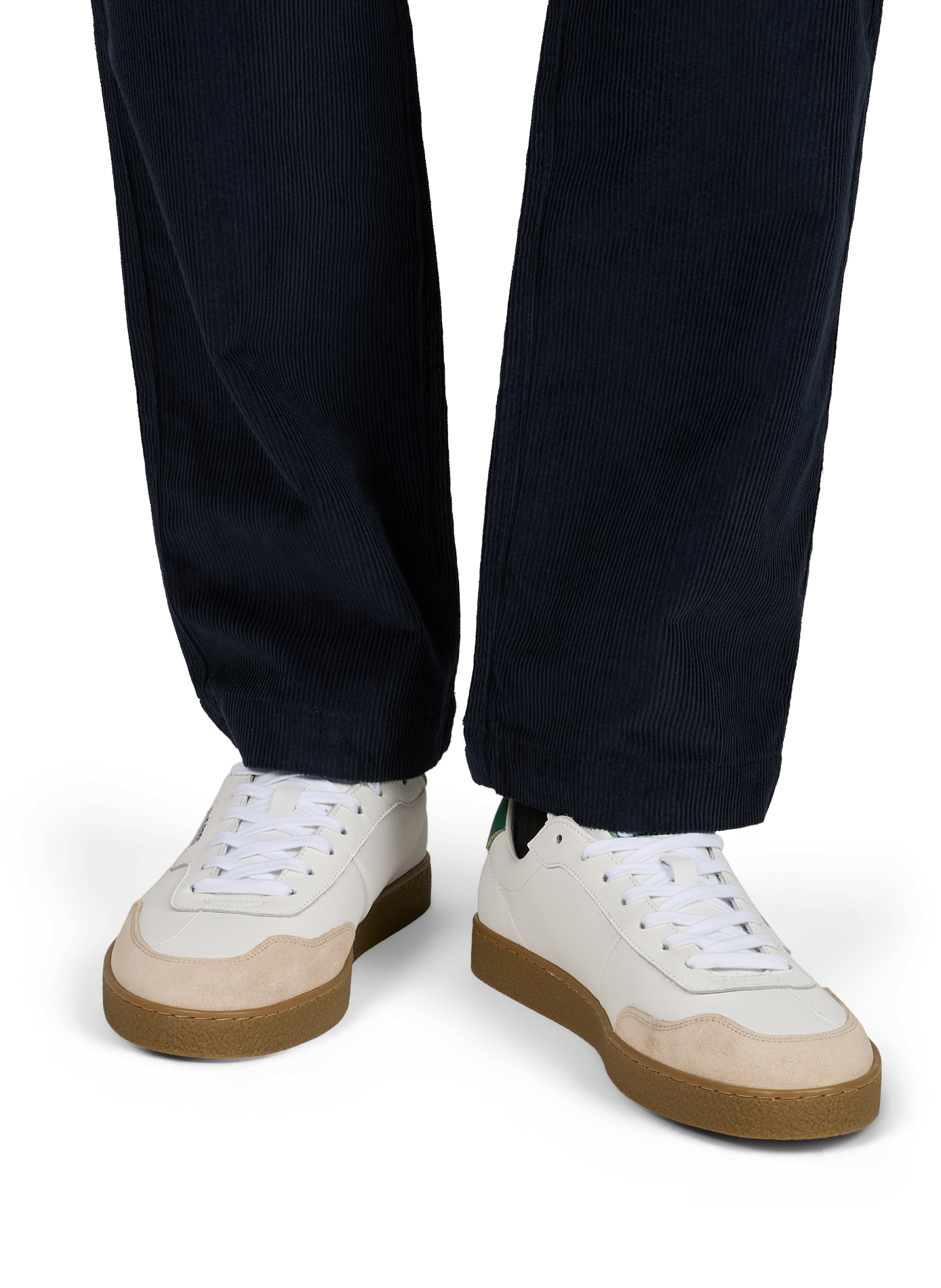 Mixed leather low-top sneakers FAGUO White