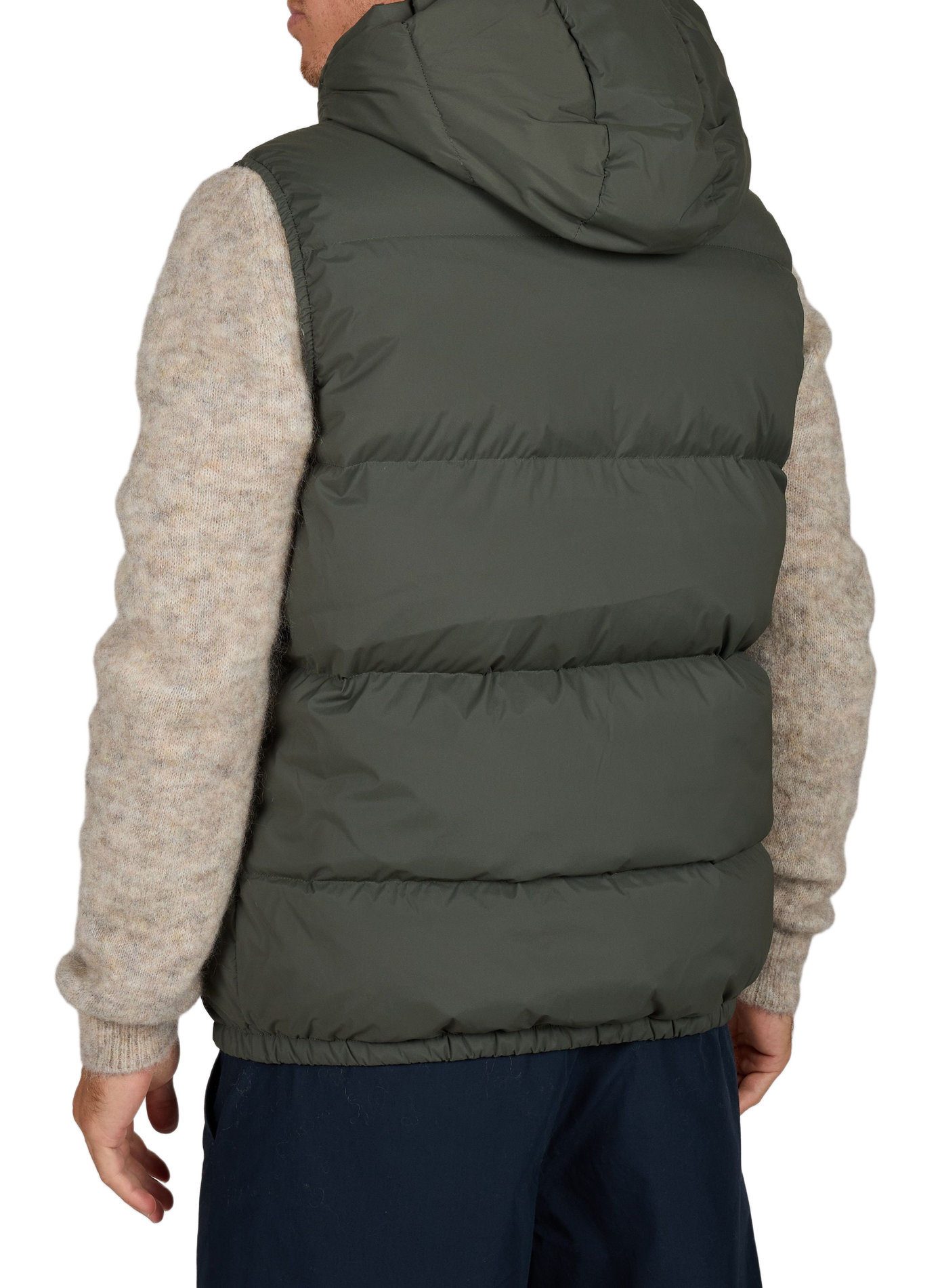 Sleeveless quilted hooded puffer jacket GERTRUDE Green