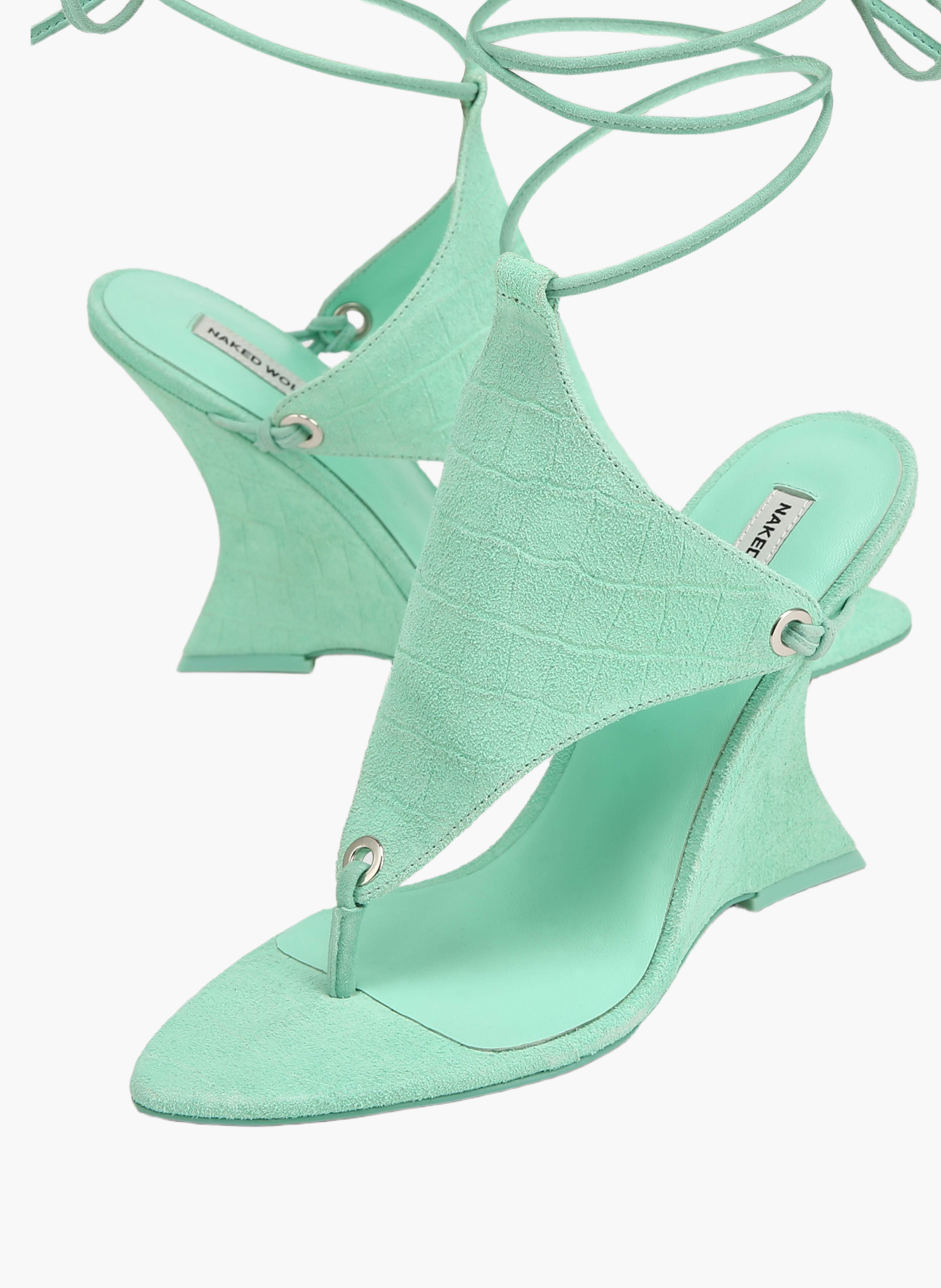 Rampage Absatzschuhe aus Veloursleder in Kroko-Optik NAKED WOLFE Grun