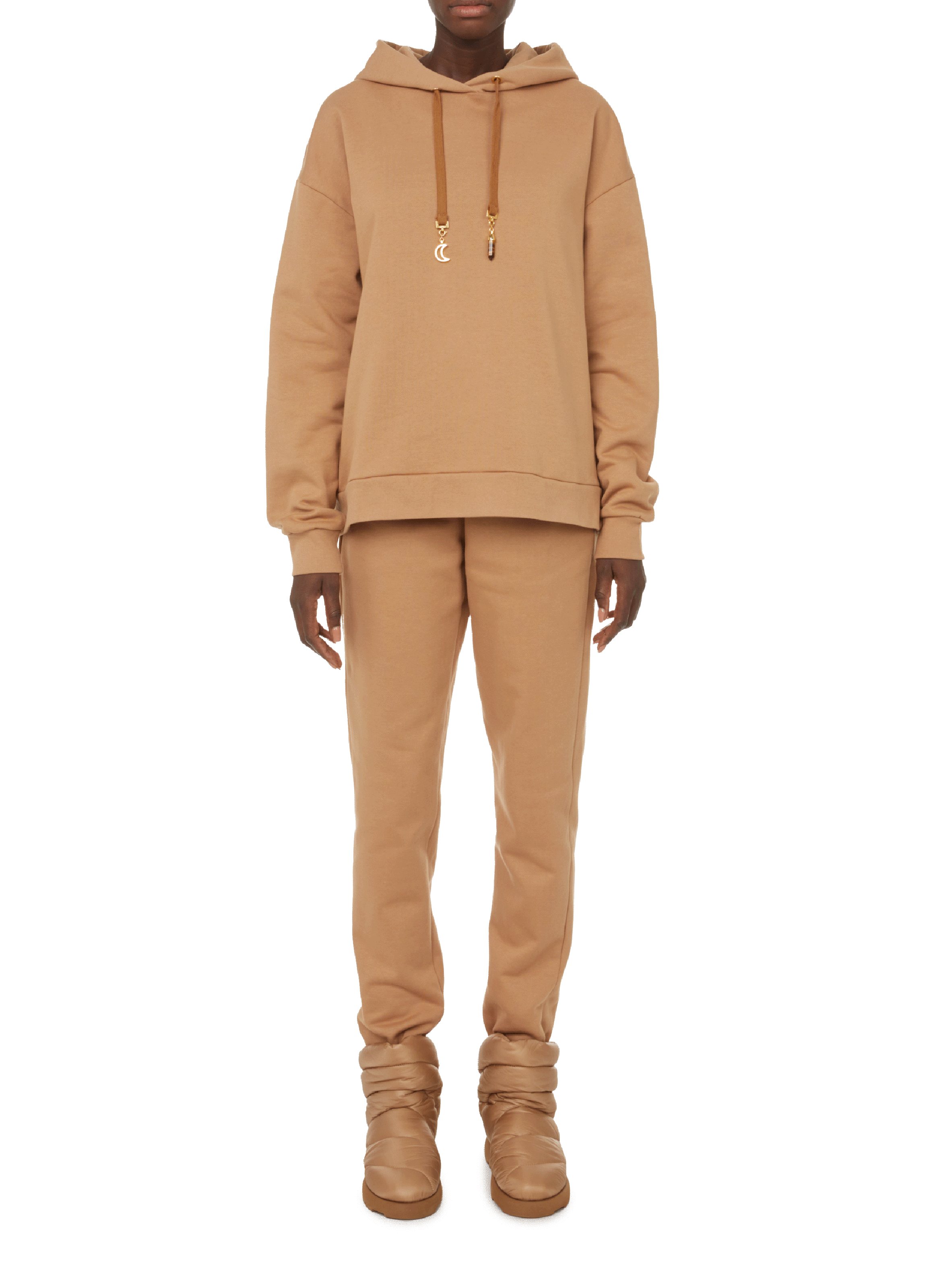 Bio-Baumwollkapuzenpullover THE SOCIAL SUNDAY Braun